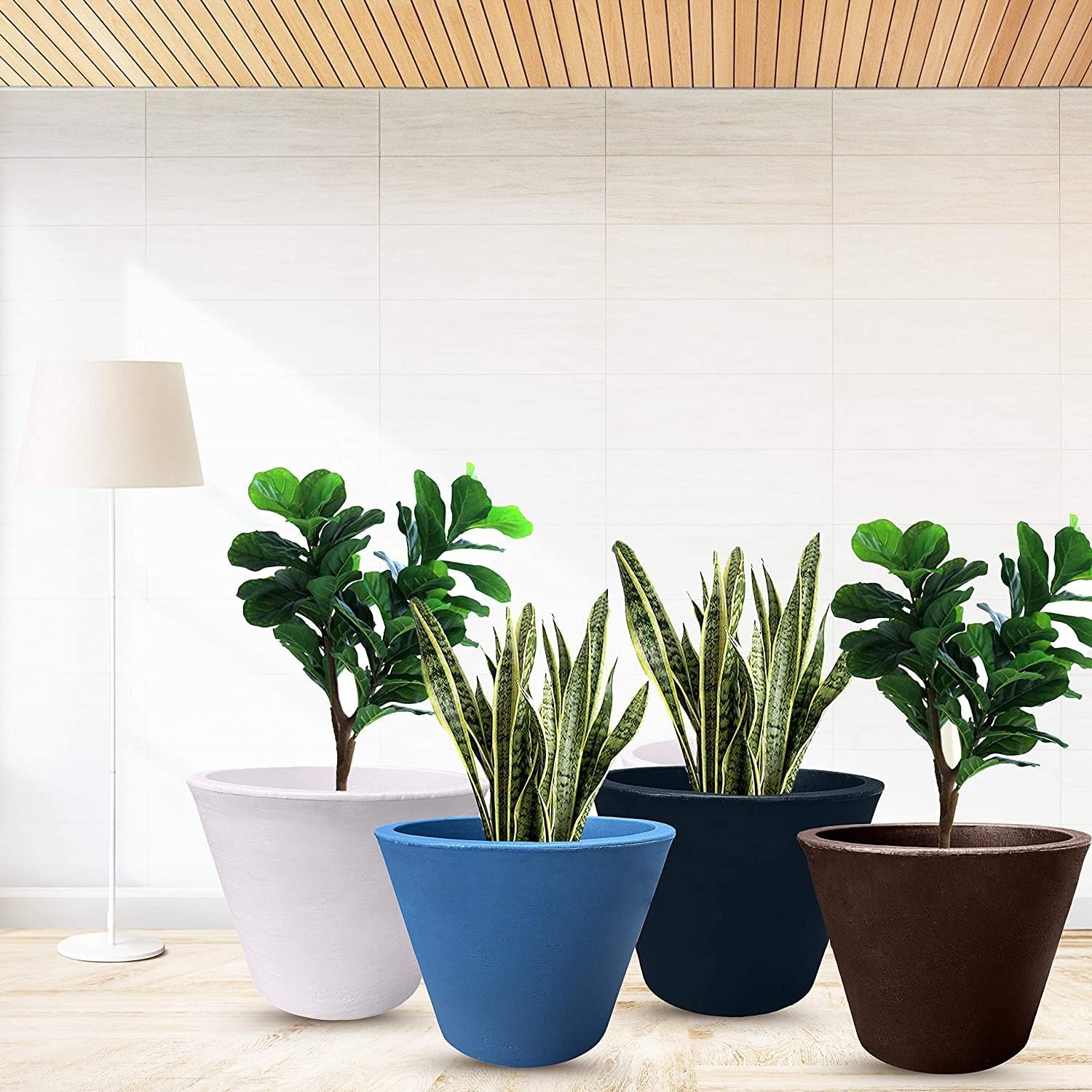 Amazon.co.jp: Elly Décor 14インチ 円錐形プラスチックプランター