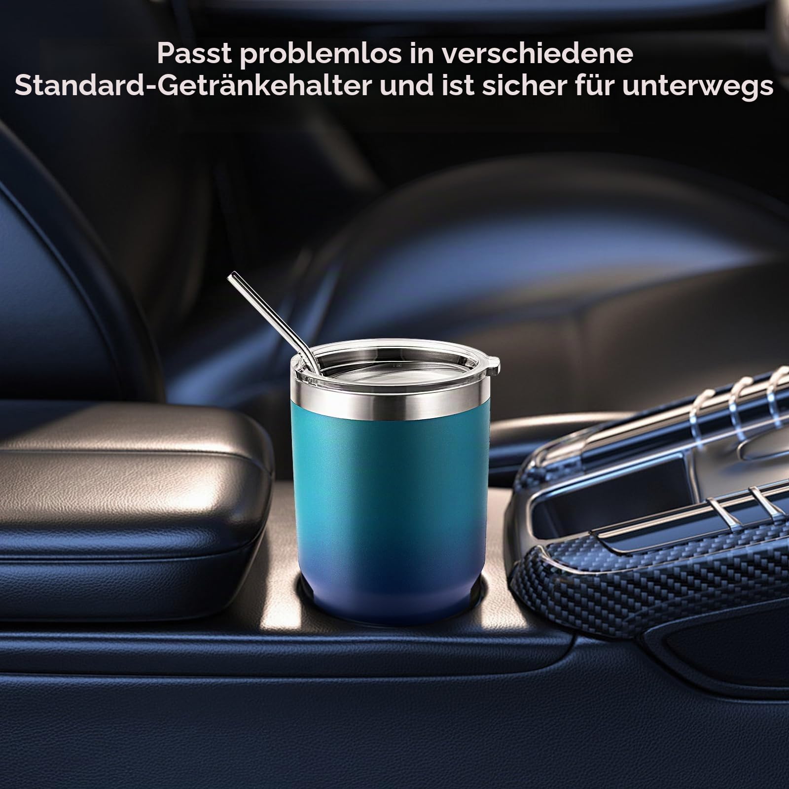 Volhoply 900ml Isolierbecher mit Deckel & Strohhalm 8er-Pack, Doppelwandige Reise-Kaffeetassen für Heiß-/Kaltgetränke, Passt in Auto-Cupholder, BPA-frei（Mehrfarbig,8