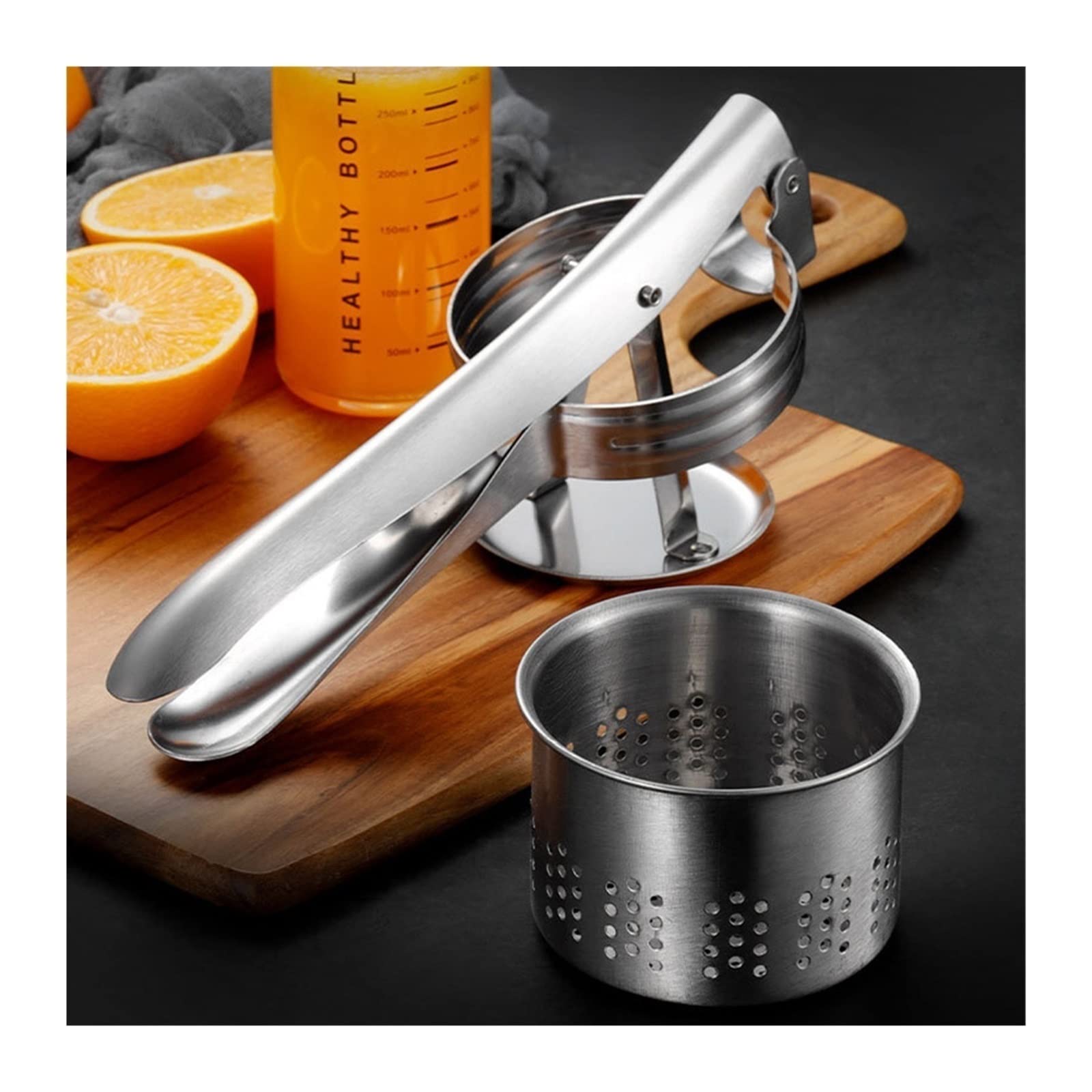 Masher 1Pcs Gemüse Squeezer Edelstahl Füllung Dörr Kartoffelstampfer Ricer Obst Presse Entsafter Küche Liefert Mashers