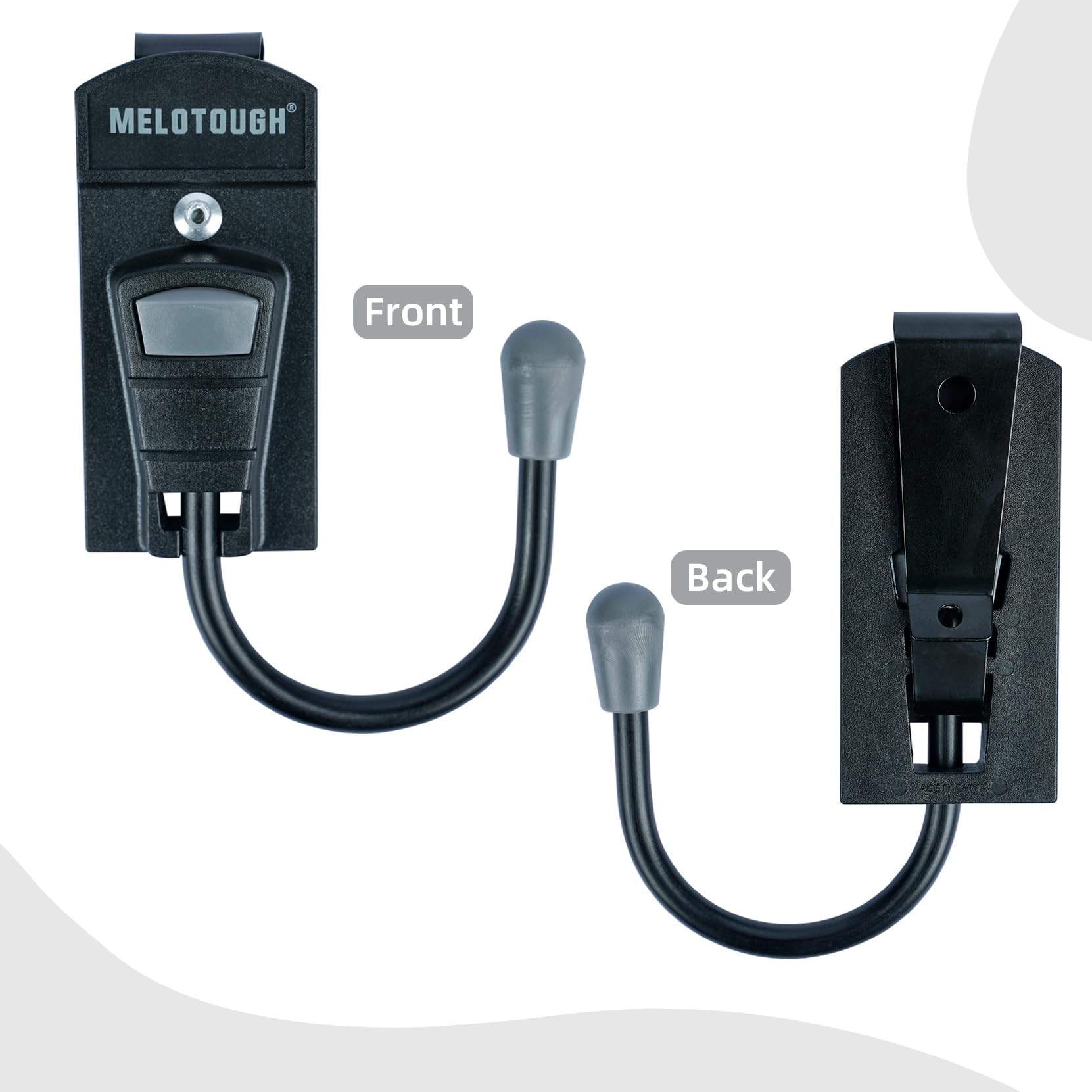 MELOTOUGH Gancio per cintura per attrezzi, fondina per trapano senza fili, con clip in metallo, per cintura da lavoro (grigio, 1 pezzo)