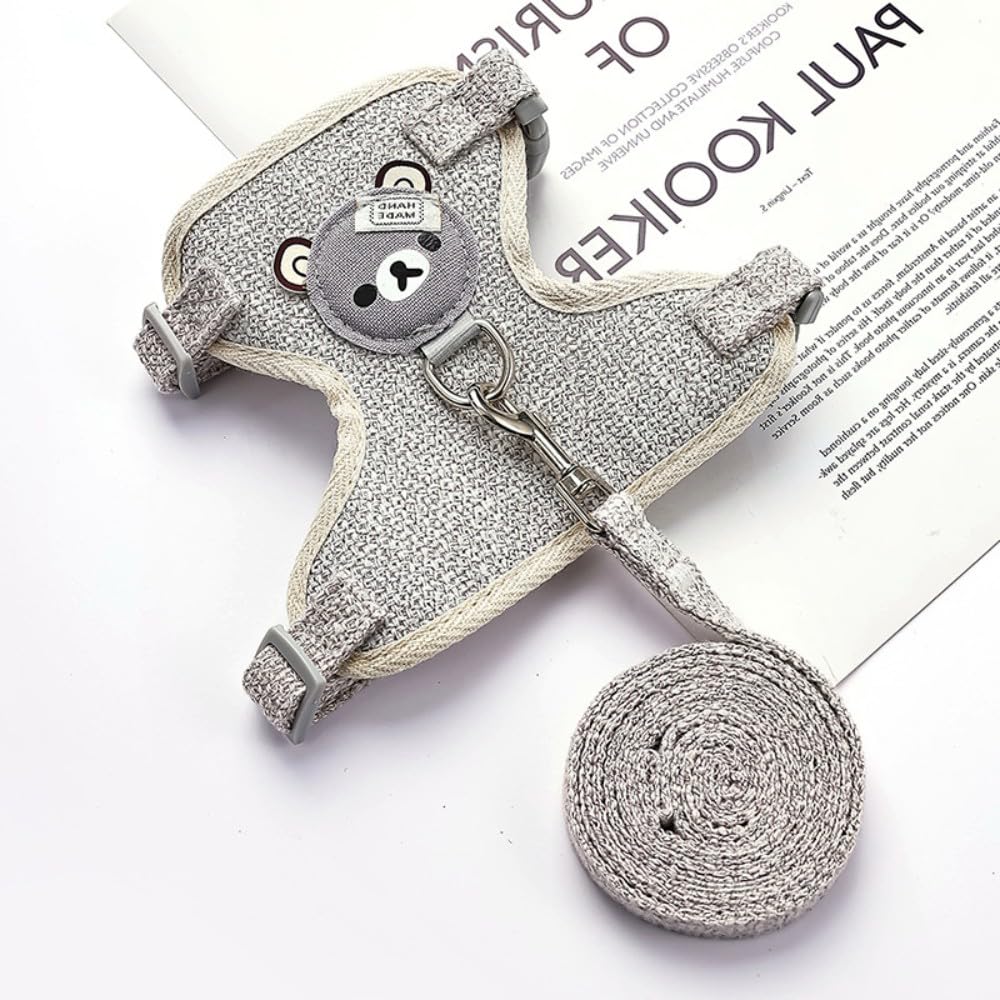 Harnais pour Lapins Laisse Réglable 27-35 cm 1,20 m Gris S