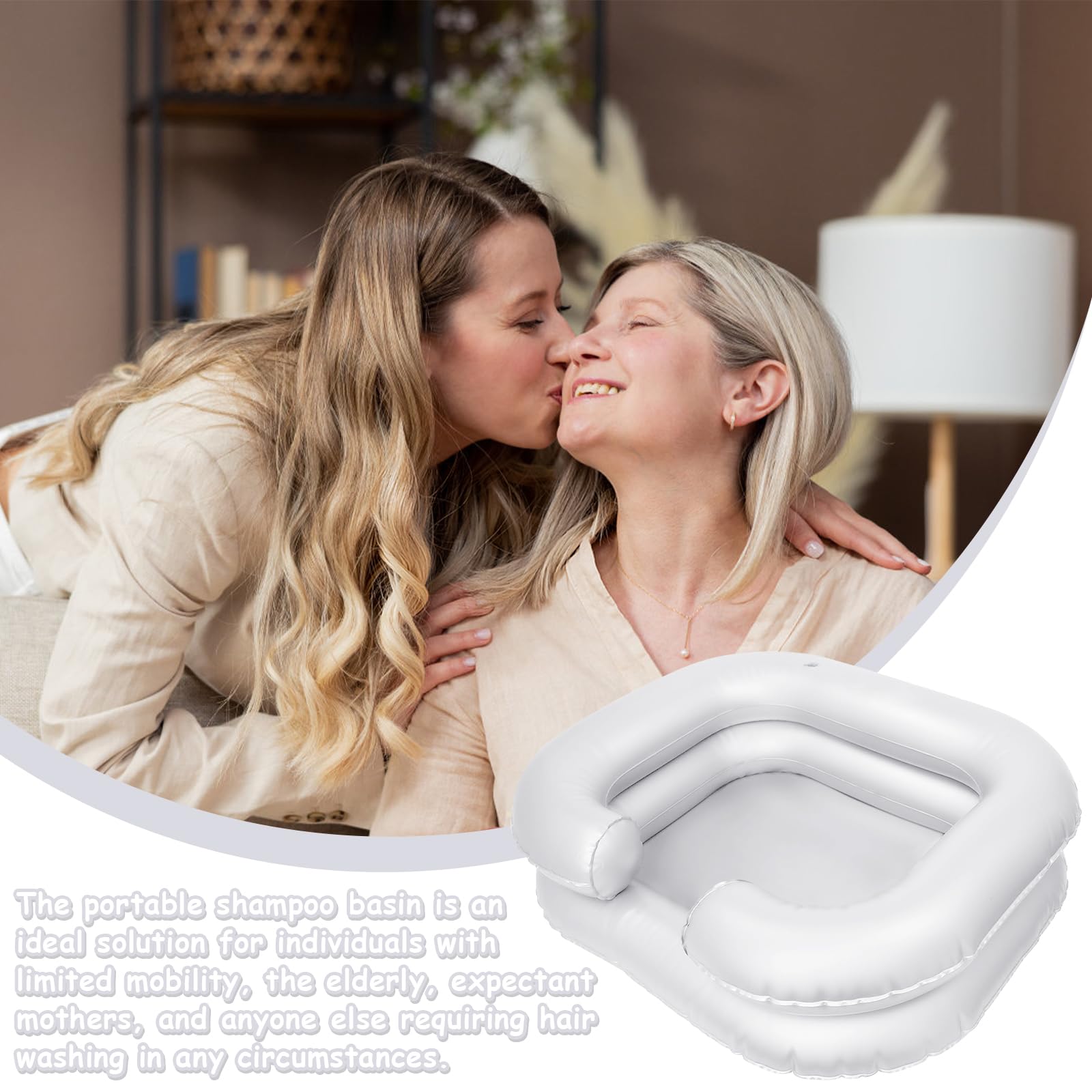 Lavandino per capelli per costretti a letto, lavabi gonfiabili, shampoo portatile, lavaggio dei capelli a letto Per donne incinte, anziani, feriti, pazienti postoperatori