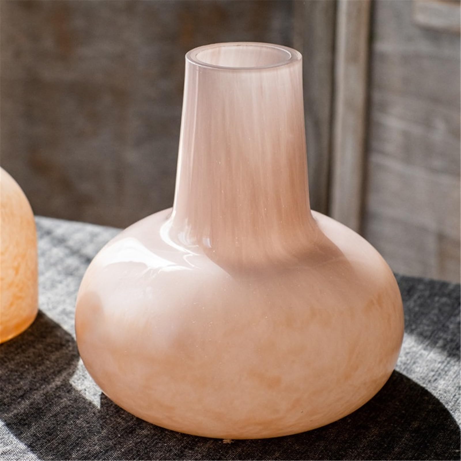 Vases décoratifs en Verre Rose Blush de 18cm, for Salon, Chambre à Coucher, Bureau Decoratif
