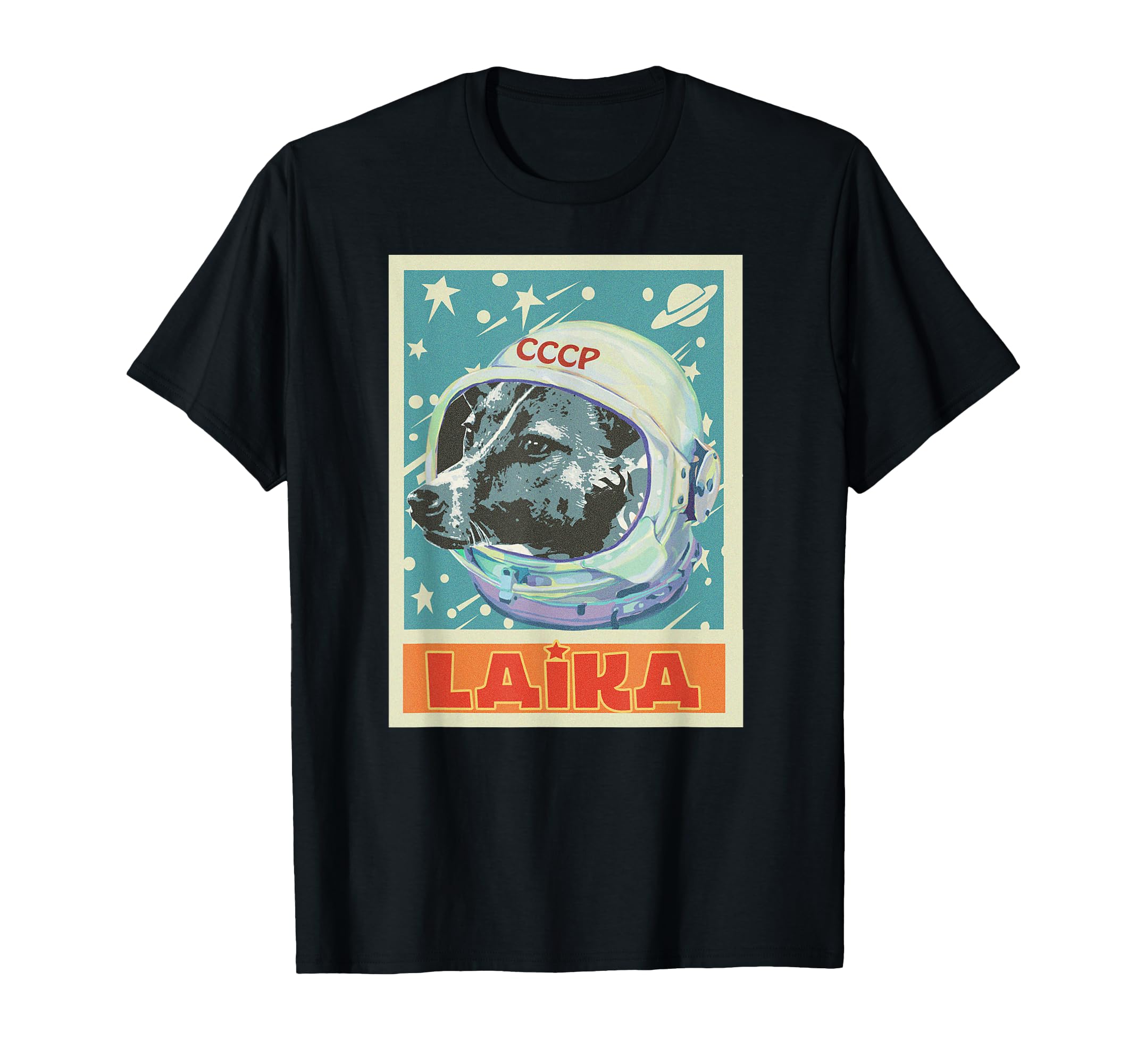 Soviet Union USSR T Shirt Astronaut Laika Dog Propaganda T-Shirt