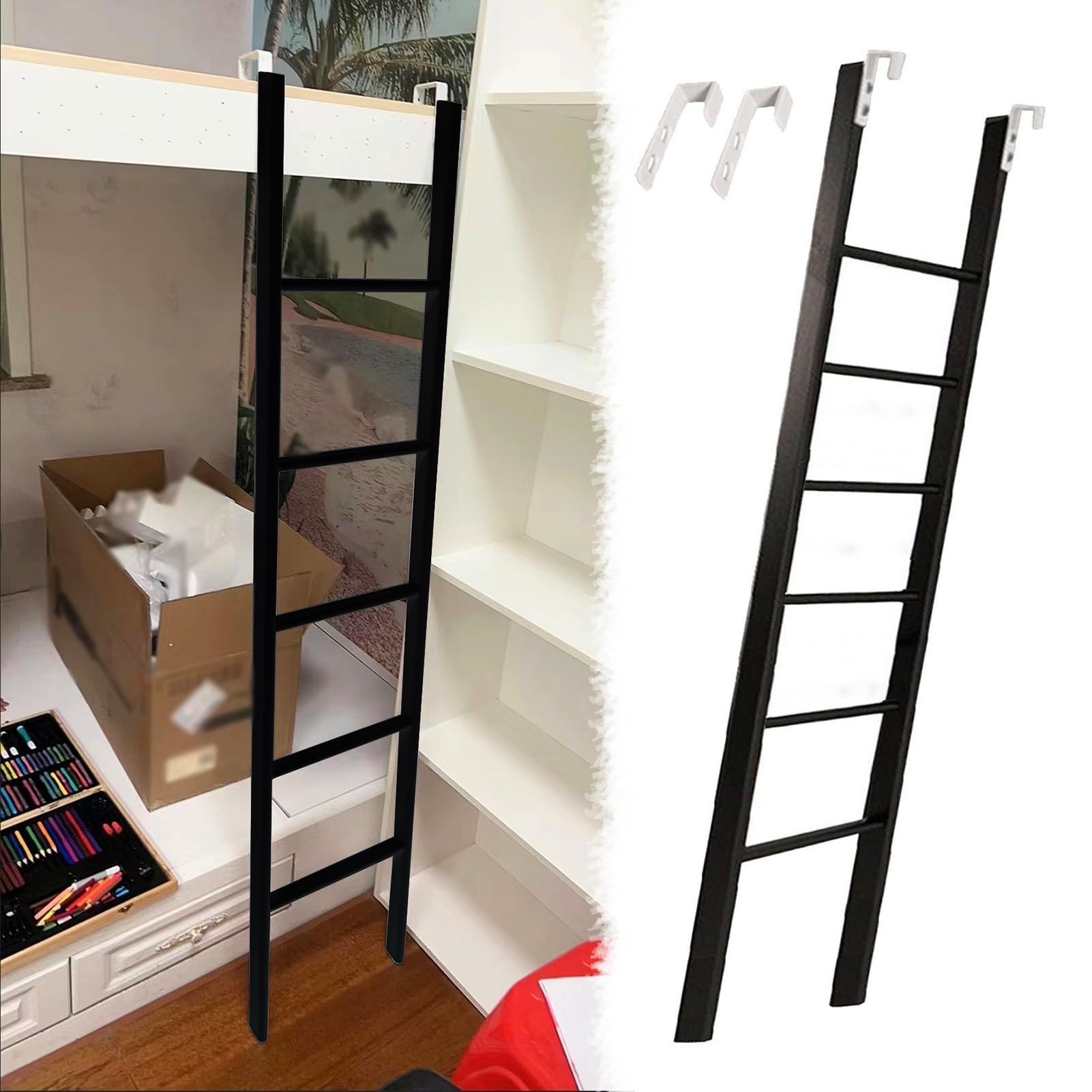 HYLYGFH Attic Bunk Bed Ladder 69" Bedside Ladder for Home & RV Durable Bunk Ladders for Easy Access HeavyDuty Camper Ladder SpaceSaving Design