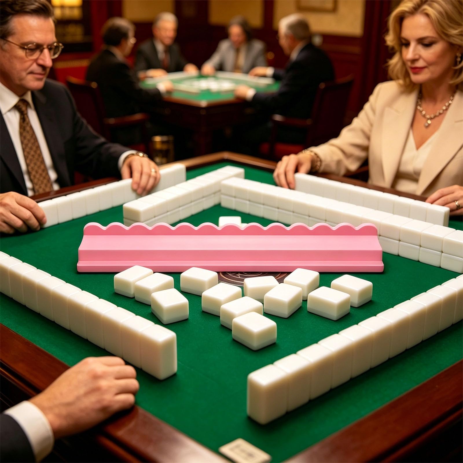 Piastrelle Mahjong dal design ergonomico, 43,2 cm, in legno, forte e semplice da mettere insieme