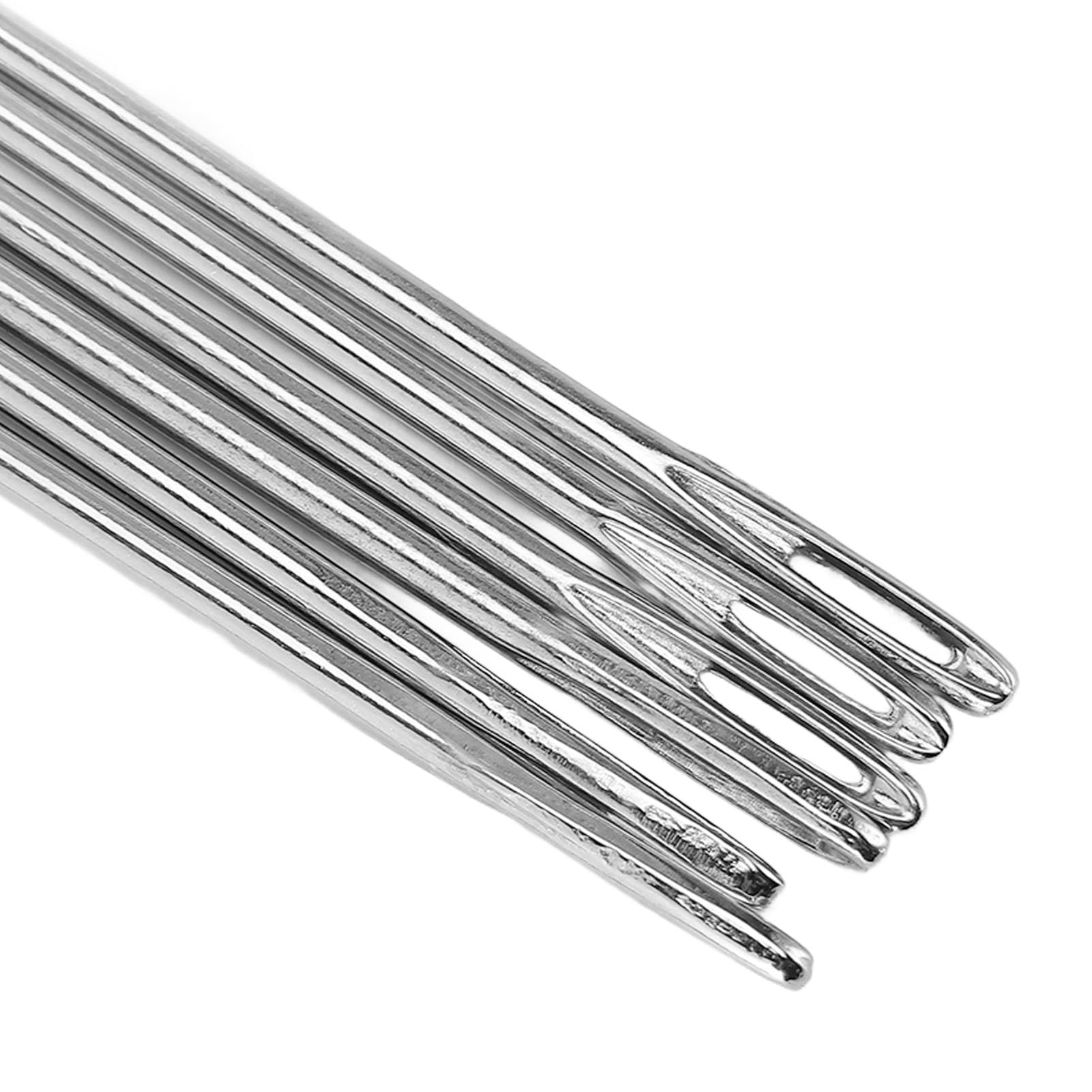 Stylebest Set da 12 Aghi per Cucire con Cruna Grande per Cucire a Mano e Lavori Manuali Facili, Aghi in Acciaio da 30 Cm per Tessuti Spessi e Progetti in Pelle
