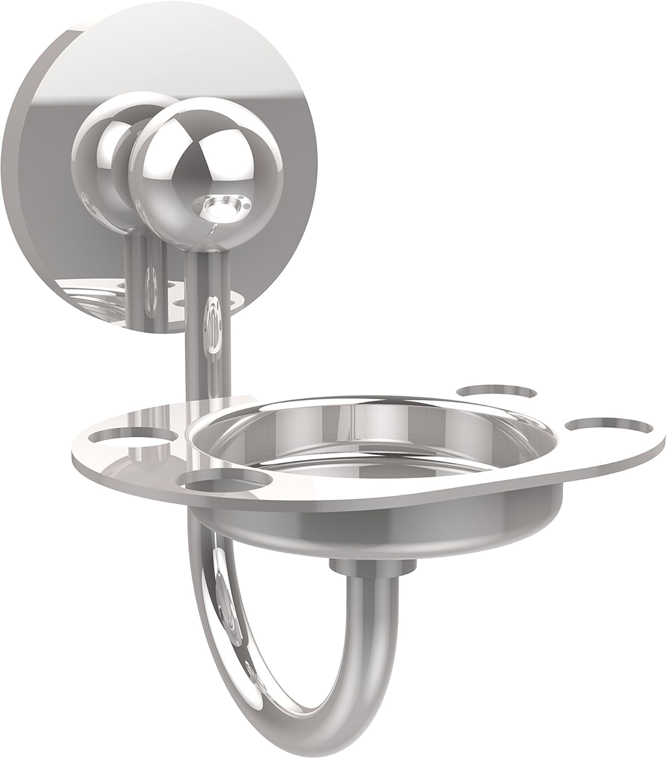 Allied Brass P1026-PC Prestige Skyline Collection Toothbrush and Tumbler Holder, Polished Chrome