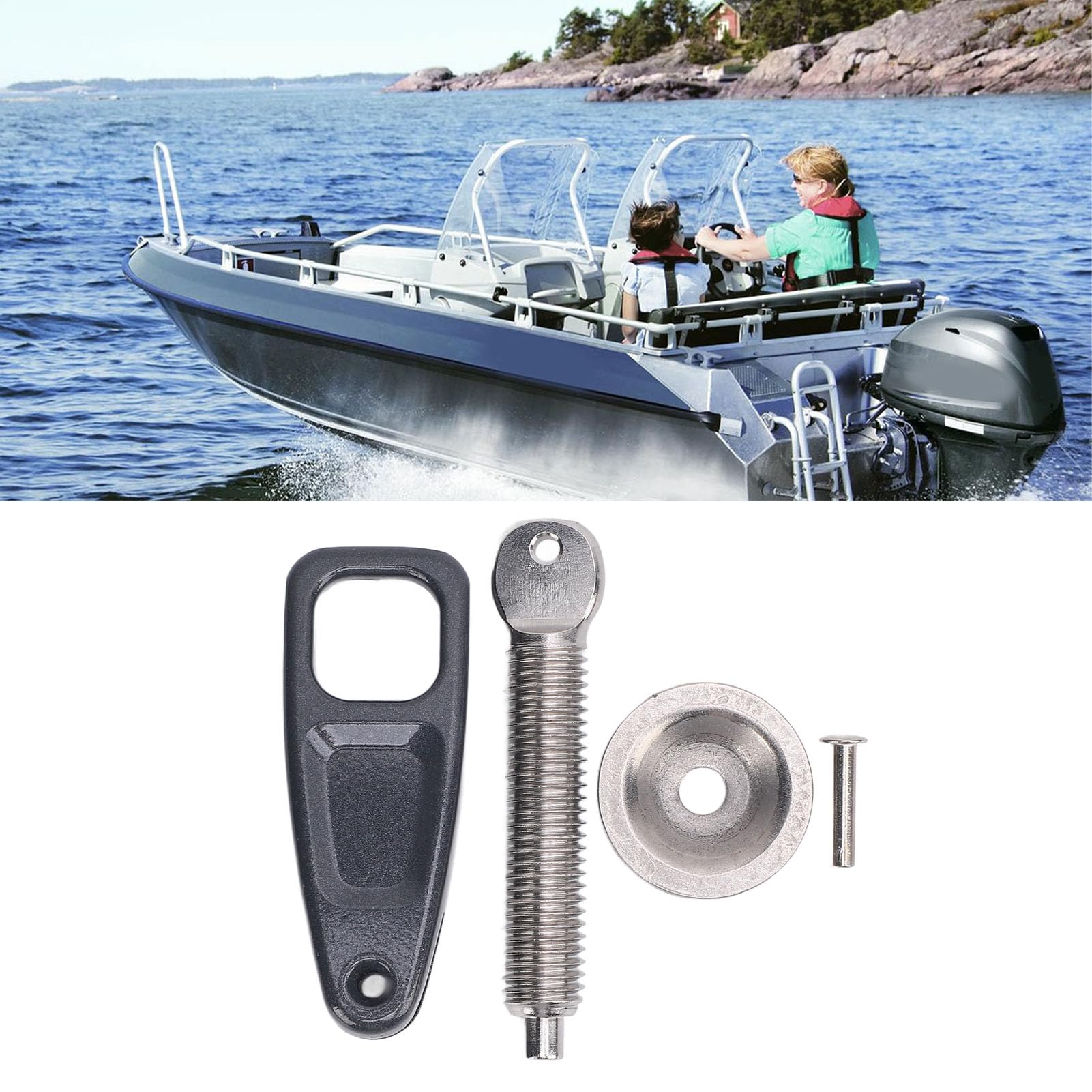 Barco de Popa Abrazadera ASSY Acero Inoxidable Tornillo Conjunto Reemplazo para E40g Fueraborda Motores