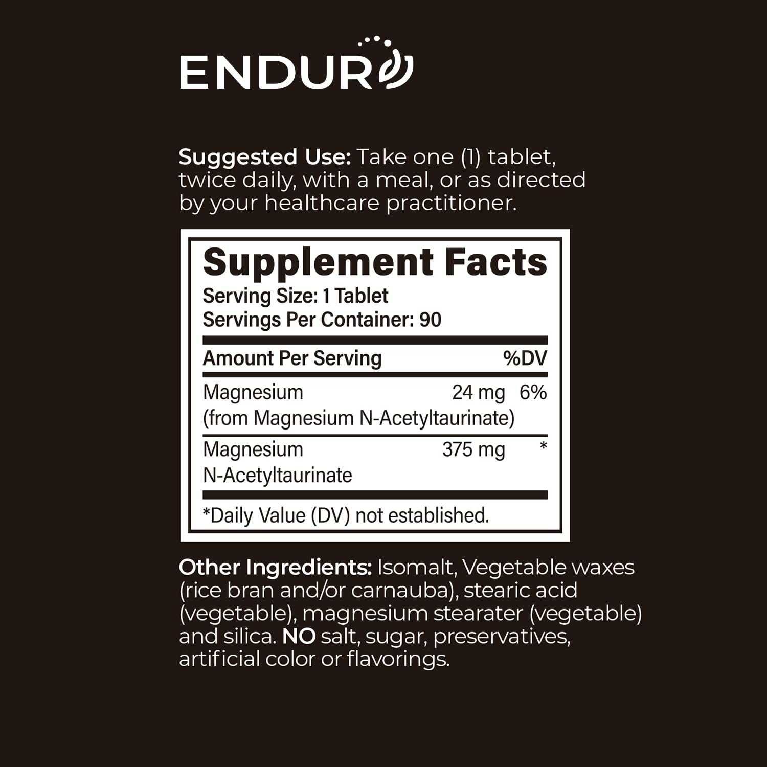 ENDUR Tauromag Magnesium + Taurine 375mg, SR, 90 Tablets — Amazon image 6