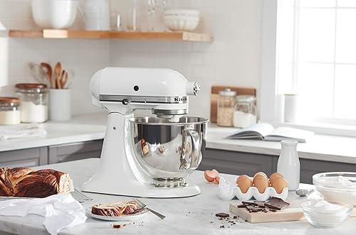 Miniatura 129 de KitchenAid KSM150PSAC Artisan Series - Batidora de pie con capacidad de 5 cuartos o 4.7 litros, incluye escudo vertedor Azul hielo
