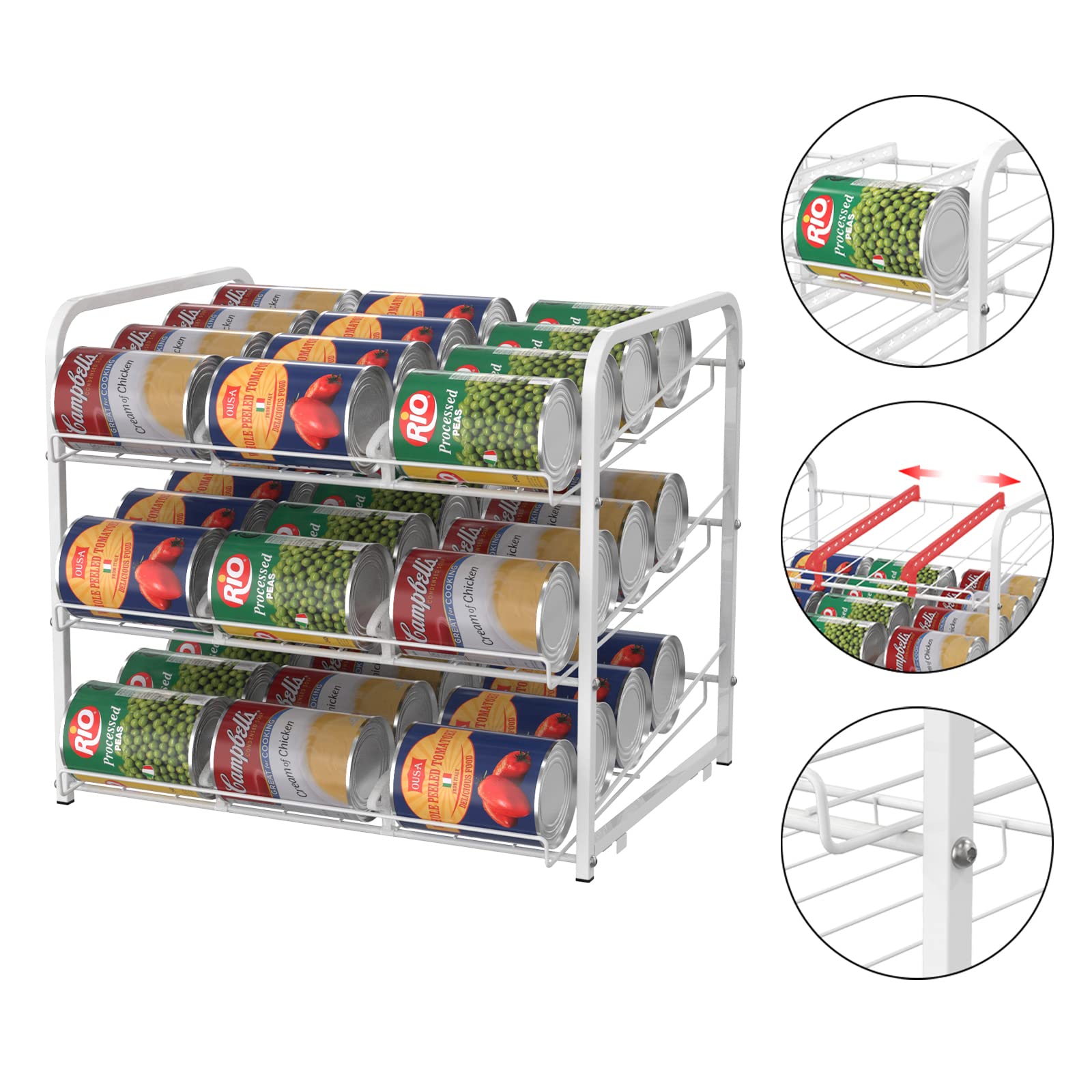 CADUKE Organizador de Latas para Despensa, Estante Organizador de Latas Apilables, Dispensadores de Latas con Capacidad para Hasta 36 Latas para Armarios de Cocina