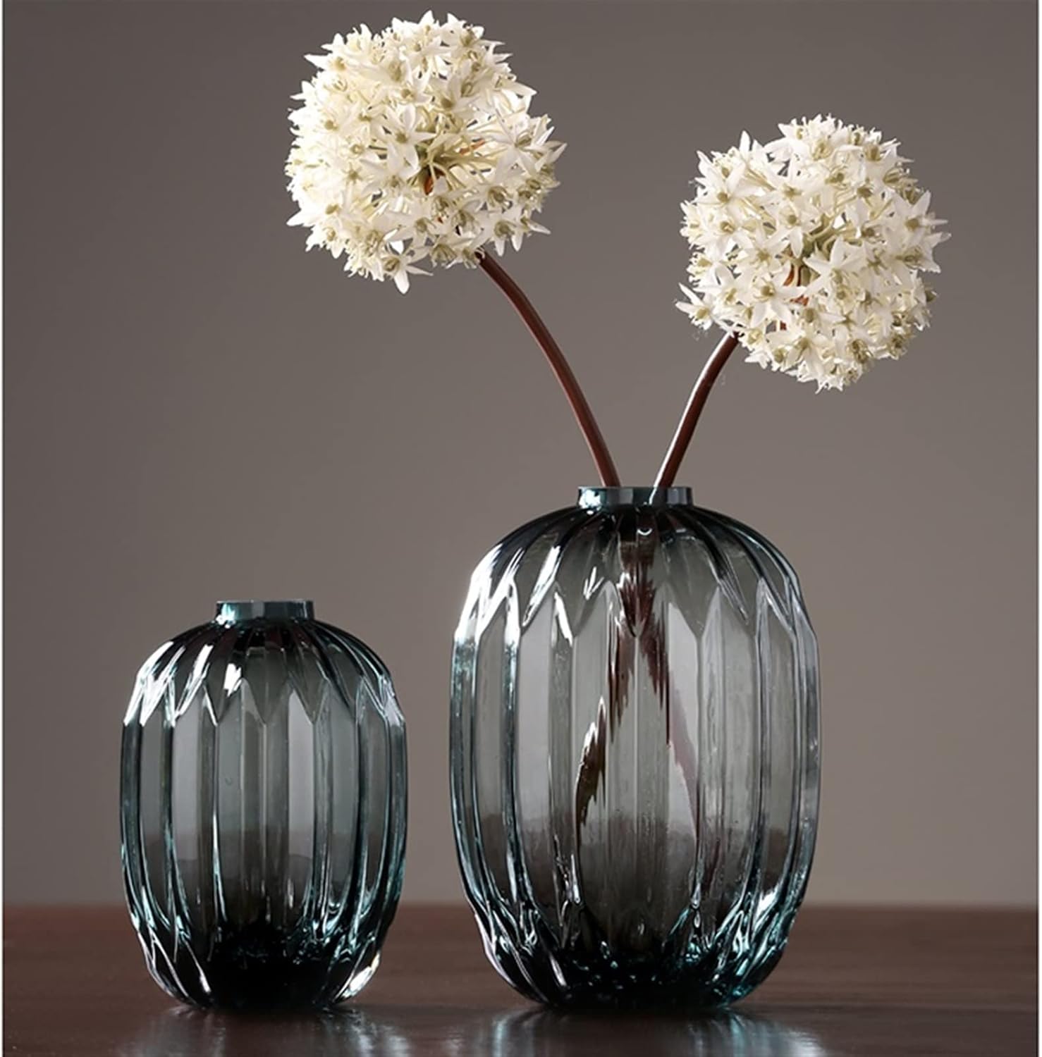 Vase Transparent Glass Vase Plant Crystal Modern Decoration Luxe Nordic Vase Dry Flower Hydroponics Wazon Table Decoration BI50VS Suitable for dining and living room home decoratio(Medium)