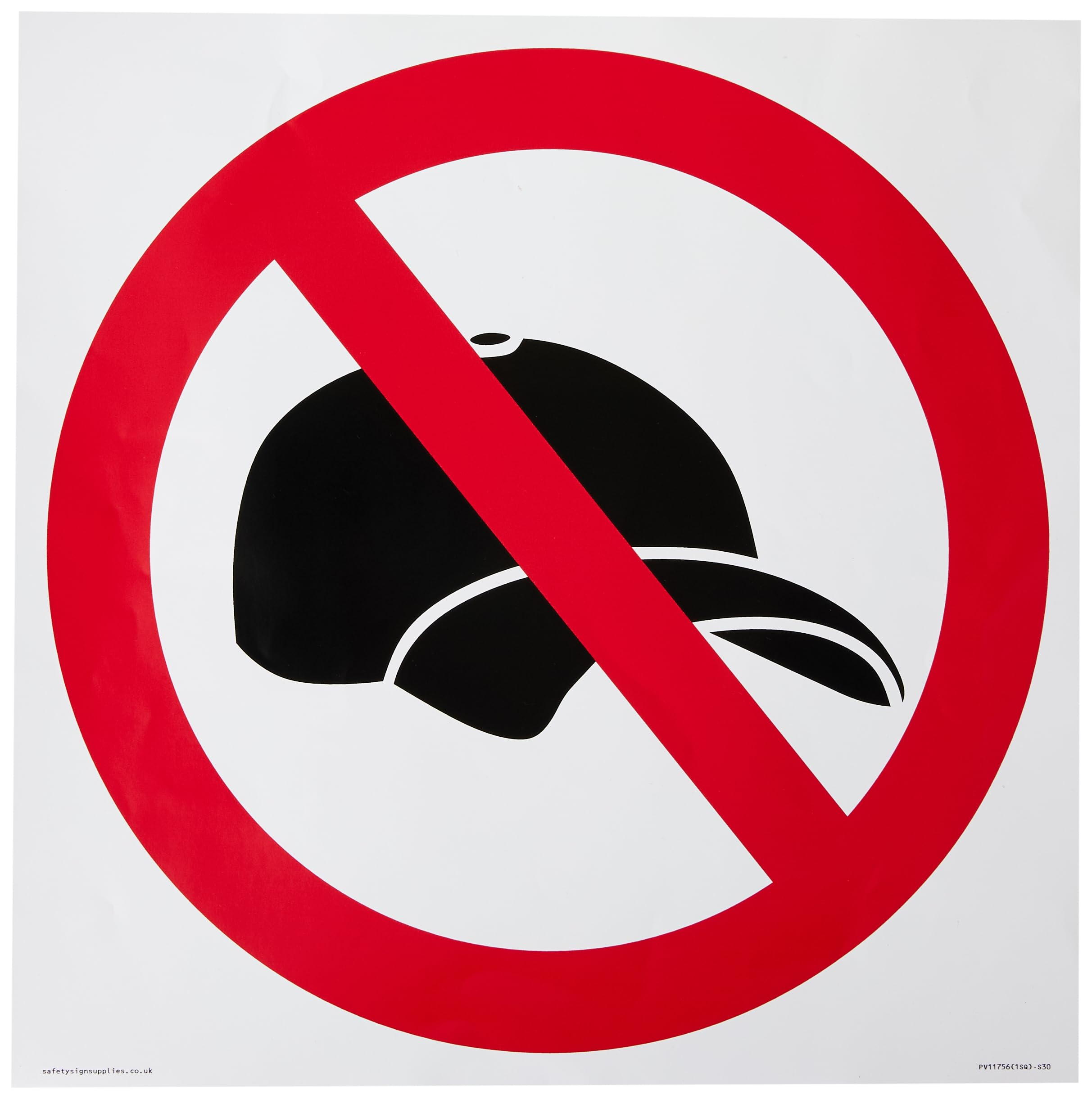 P911 Prohibition: No caps Sign - 300x300mm - S30