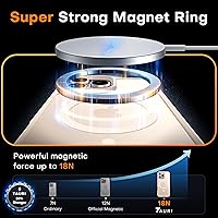 Vista 292 de TAURI Funda magnética 2 en 1 transparente para iPhone 14 Pro, compatible con Magsafe [no amarillenta] con protector de pantalla, protección de grado