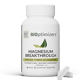 BIOptimizers Magnesium Breakthrough Supplement with 500mg - 7 Forms of Magnesium: Glycinate, Malate, Citrate, and More - Natural Support for Sleep and Cognitive Function -30 Capsules- Calming Vitamins