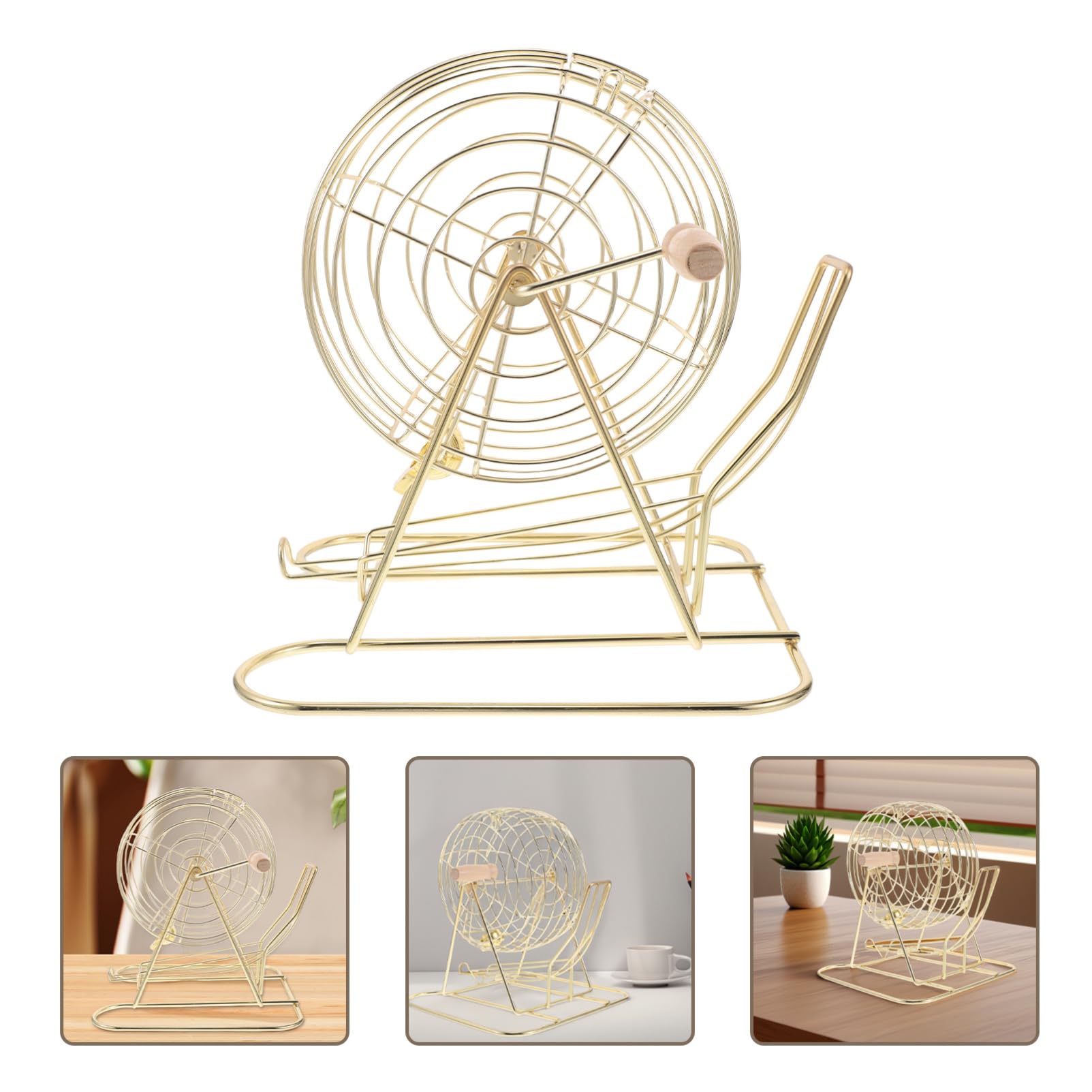 VANZACK Jeu de Bingo Petite Cage en Fer et Bois, Équipement Sécurisé pour Garçon et Filles, Poignée Pratique, pour Interactions Parents-garçon et Filles et Aires de Jeux