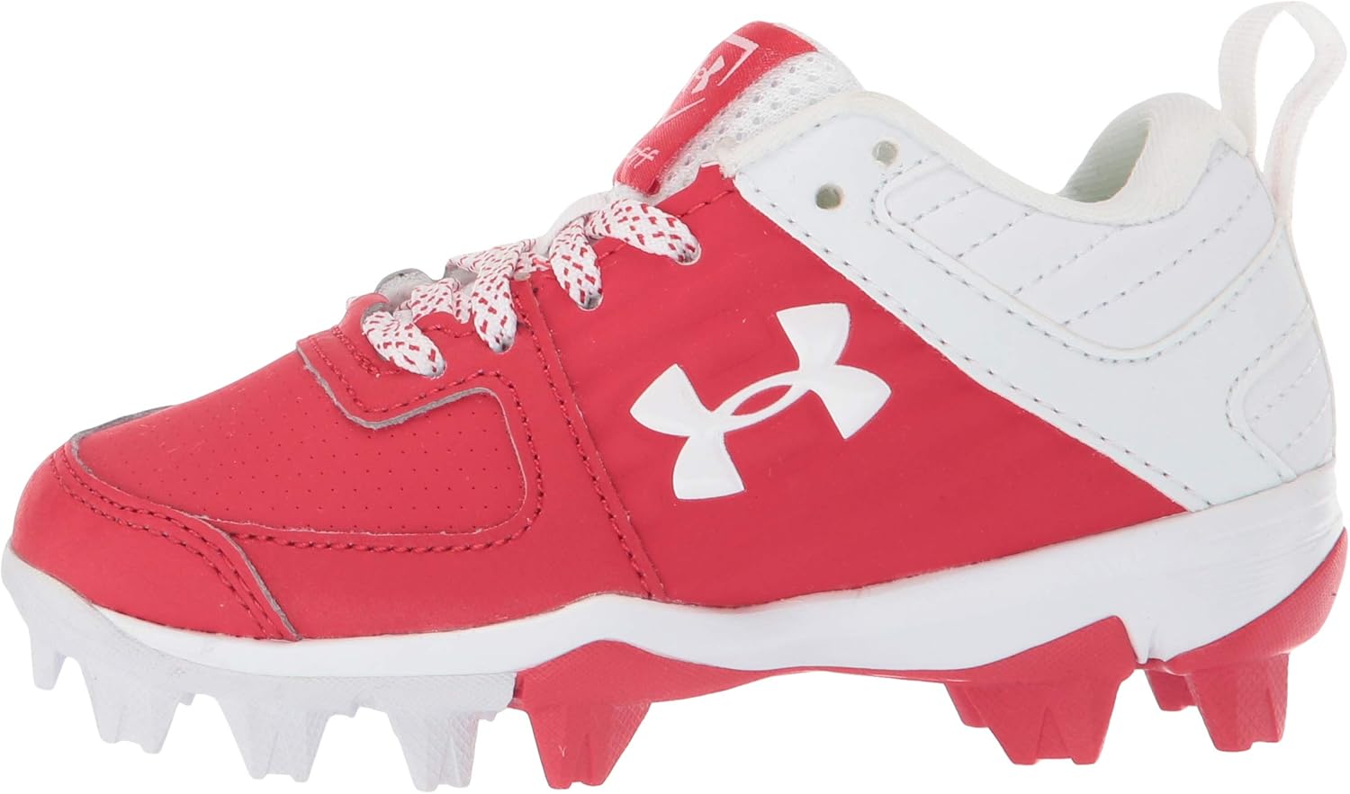 Under Armour Boy's Leadoff Low Rm Jr. Baseball Shoe Red (600)/White 6 Big Kid
