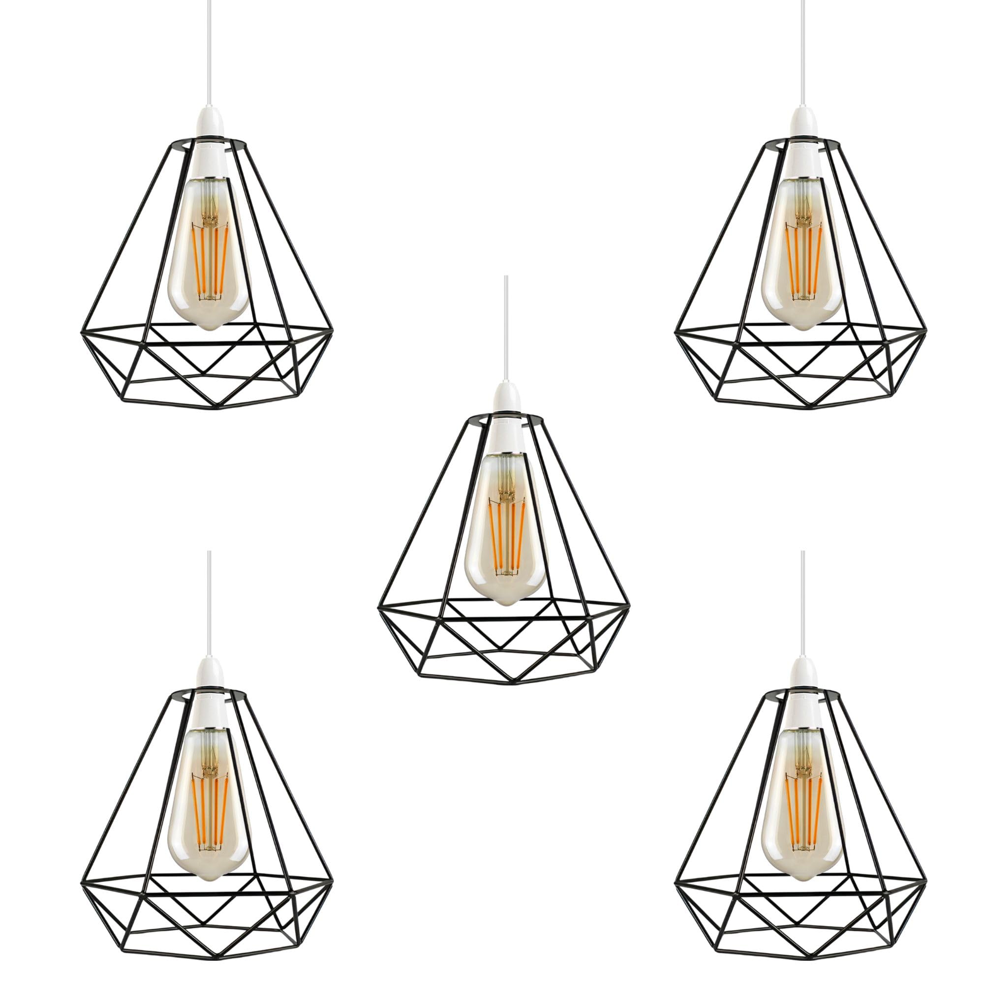 DC Voltage 5 Pack Ceiling Light Wire Basket Metal Basket Pendant Lighting Ceiling Light Shade lamp Shades Ceiling for Indoor Pendant Lights Ceiling Fitting Light fixtures