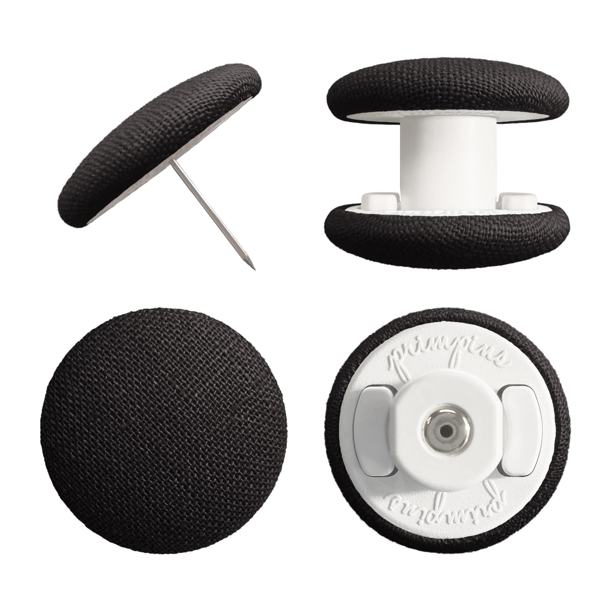 Duvet Clips Pin Fasteners - Classic Linen - Black, Set of 8