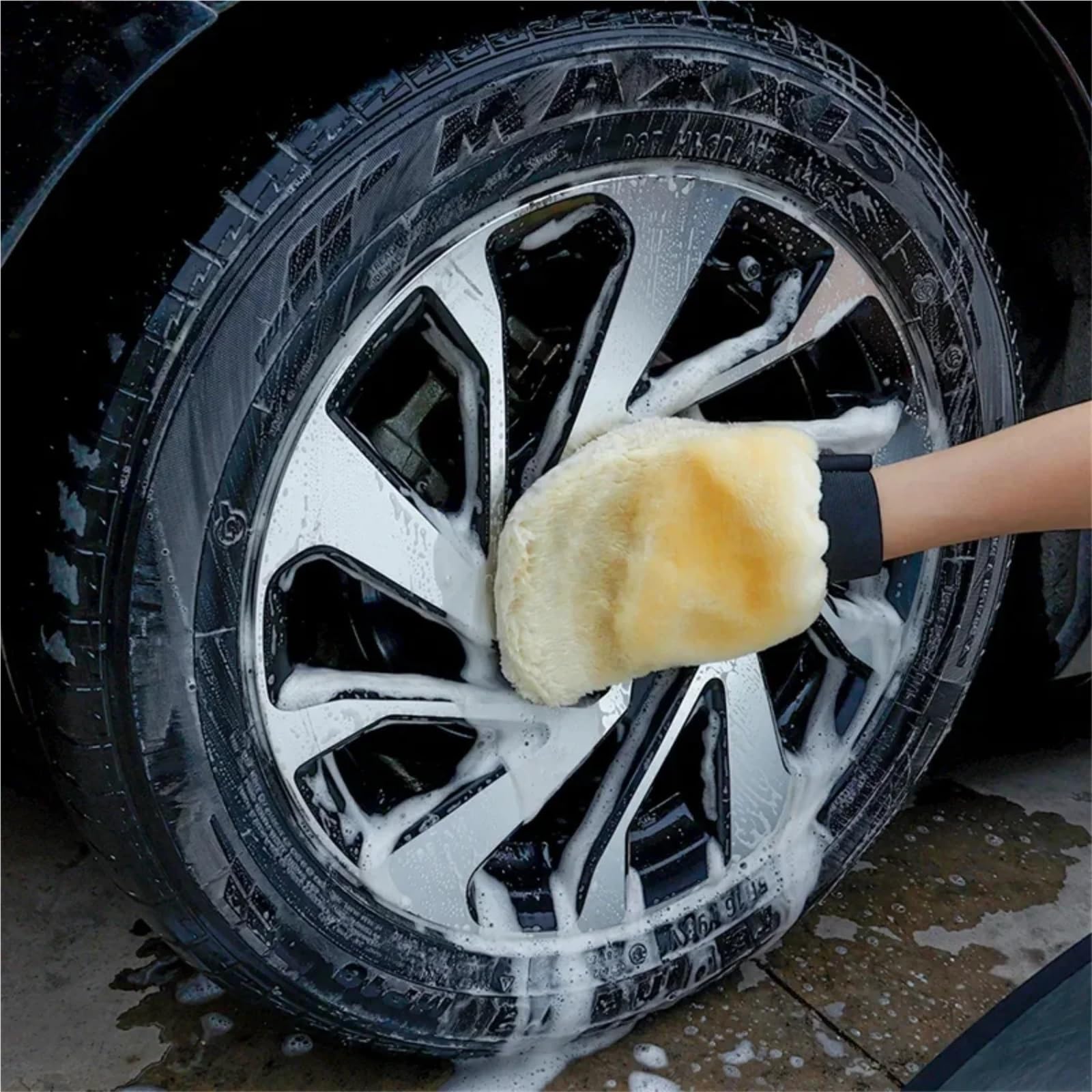 Fleece-Handschuhe für die Autowäsche 10 Stück Autowaschhandschuhe aus Kunstwolle, verdickt, flauschig, for Autowischen, Wachsen, Polieren und Reinigen