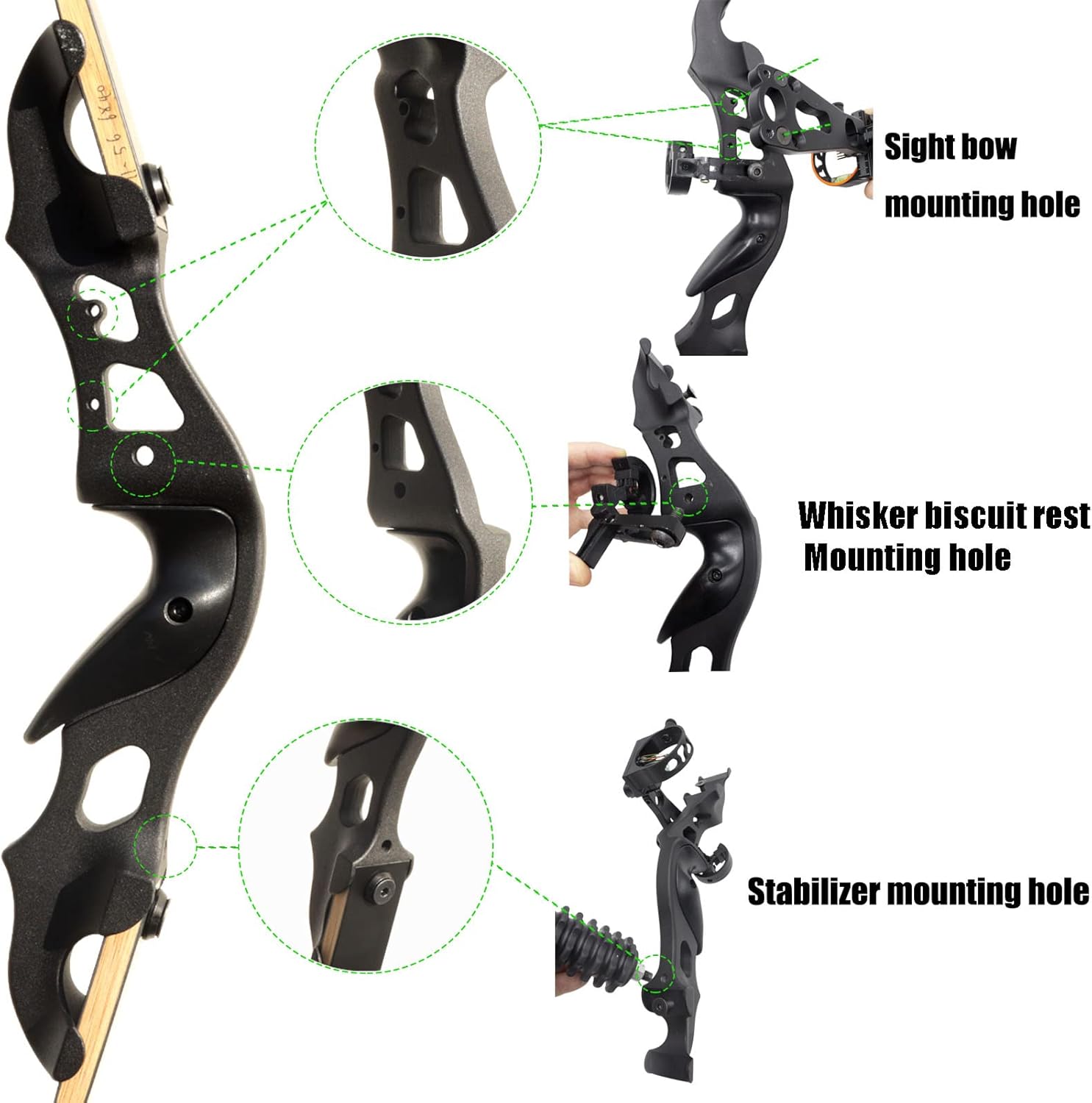 60" Takedown Recurve Bow and Arrows Set for Adults with Aluminum Bow Riser 30lbs-50lbs Right Hand Hunting Bows Kit for Adults Beginner with 12 Pcs Carbon Arrows for Archery Practice Hunting