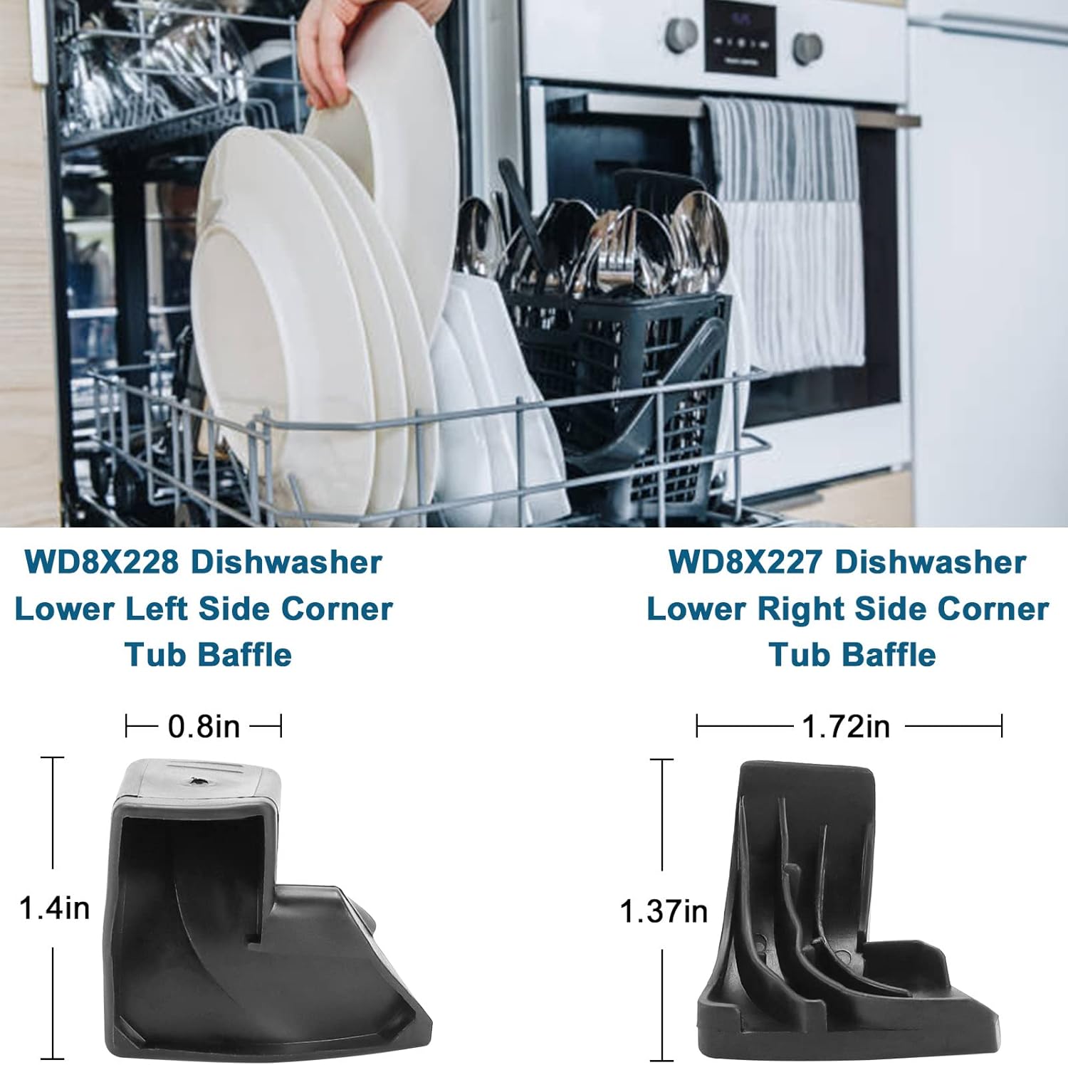 【UPGRADE】WD08X10057 Dishwasher Door Gasket Seal Kit with WD8X227 & WD8X228 Corner Gaskets Compatible With G-E Ken-more Dishwasher Door Seal 1088473 AP3798079 EAP958908 PS958908 PS263963 - BY AMI PARTS