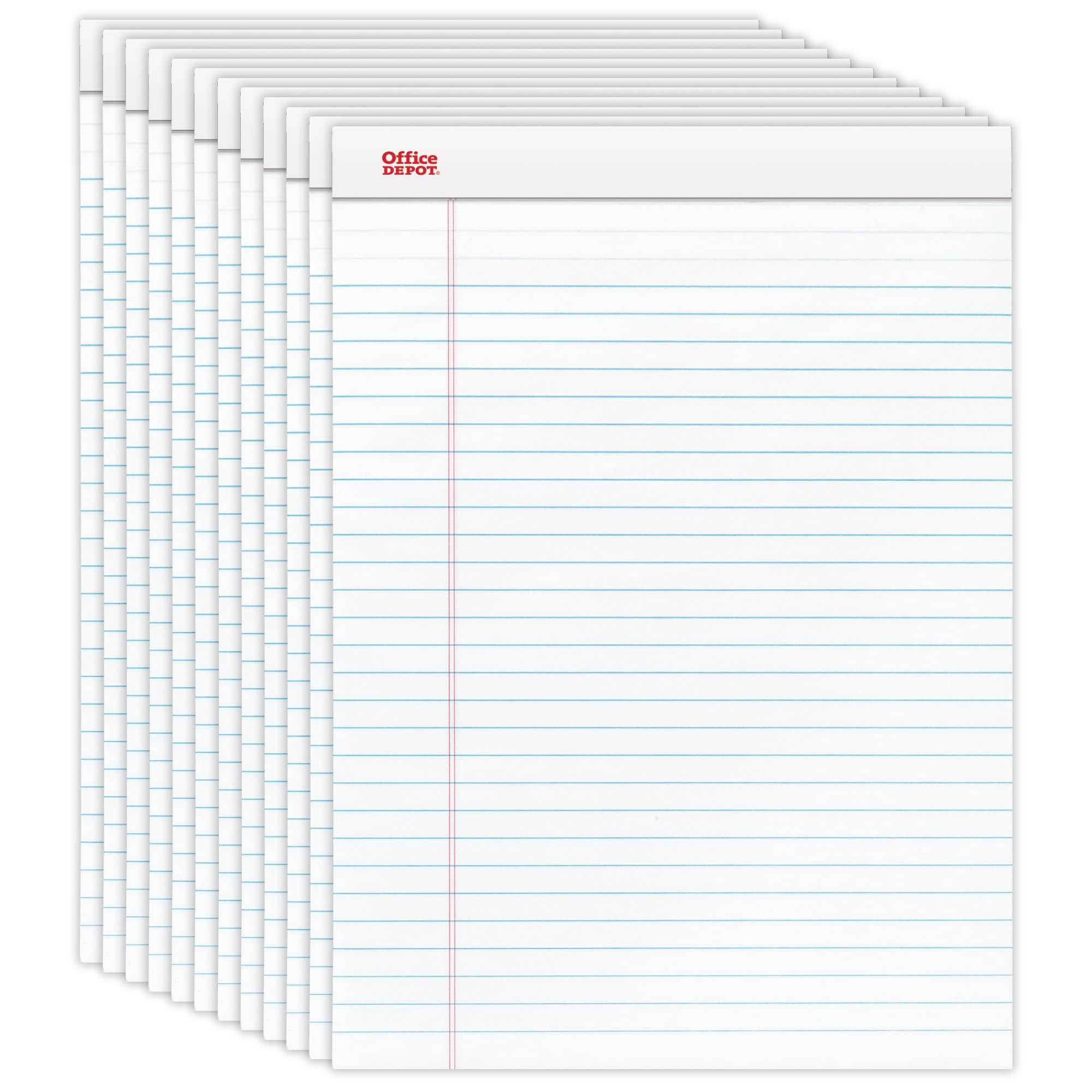 Office Depot Brand Perforated Writing Pads 8 1 2 x 11 3 4 Legal Ruled 50 Sheets