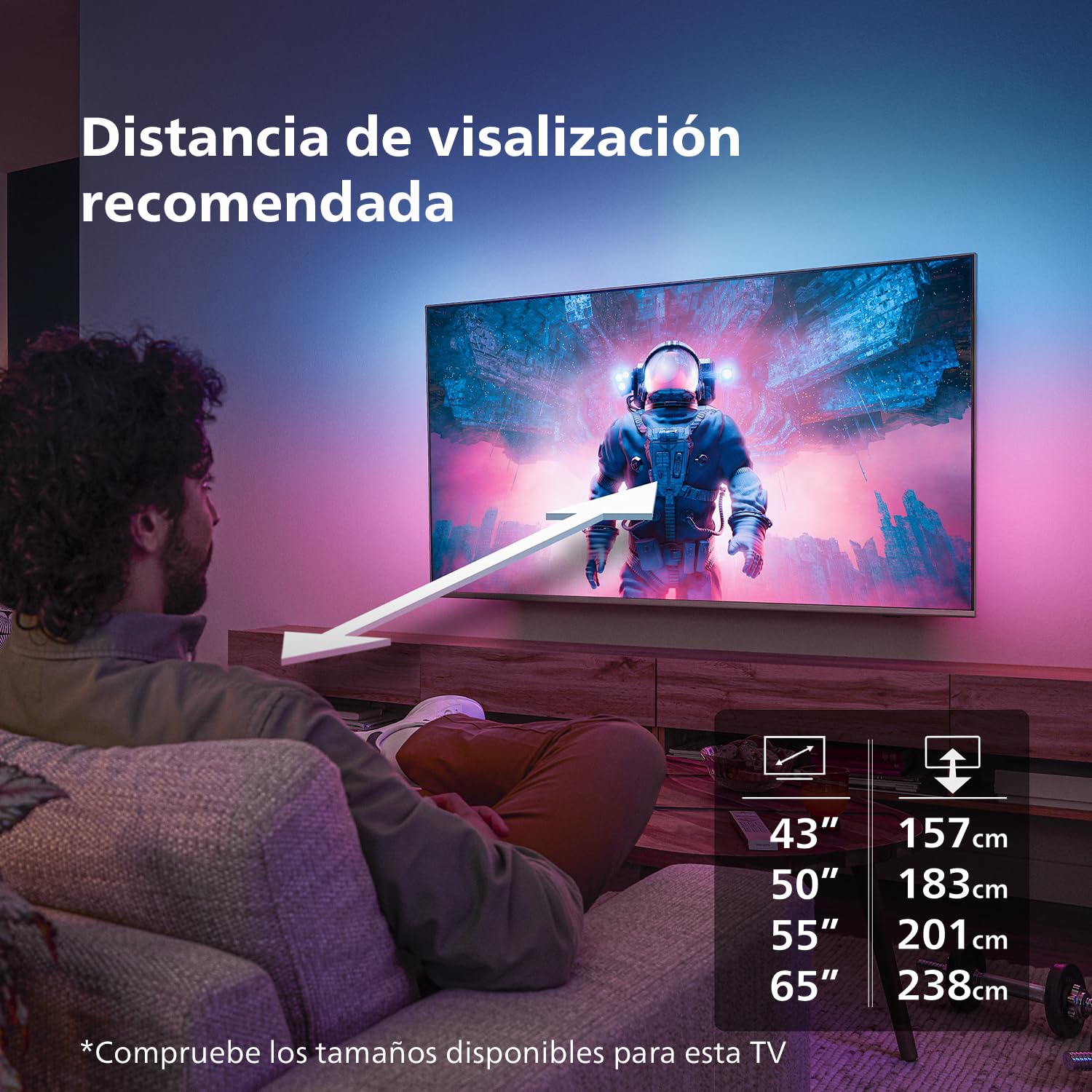 Philips Ambilight 75PUS8919 Smart TV 4K LED - Pantalla de 75 pulgadas con plataforma Titan OS Pixel Precise Ultra HD y sonido Dolby Atmos, funciona con Alexa y con el asistente Google - Gris Antracita