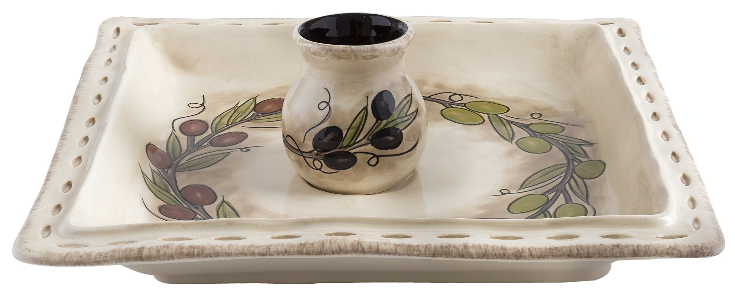 Grasslands Road Wine Square Tray with Toothpick Holder