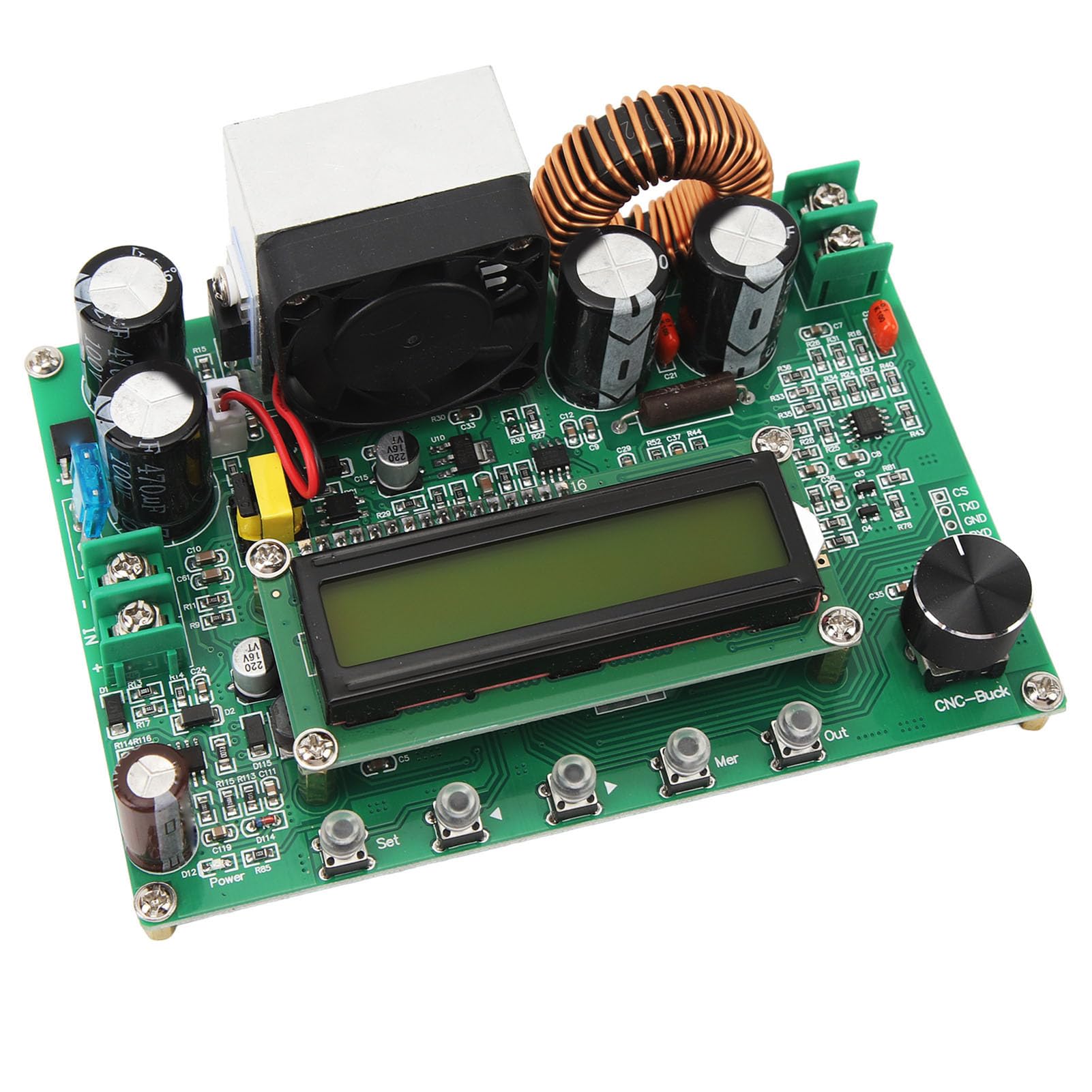 Hyuduo Przetwornica Prądu Stałego, moduł Przetwornicy Napięcia z regulacją Napięcia PCB, z Wyświetlaczem Cyfrowym i Wyjściem Stałoprądowym, do Stosowania w Zasilaczach Elektroniki