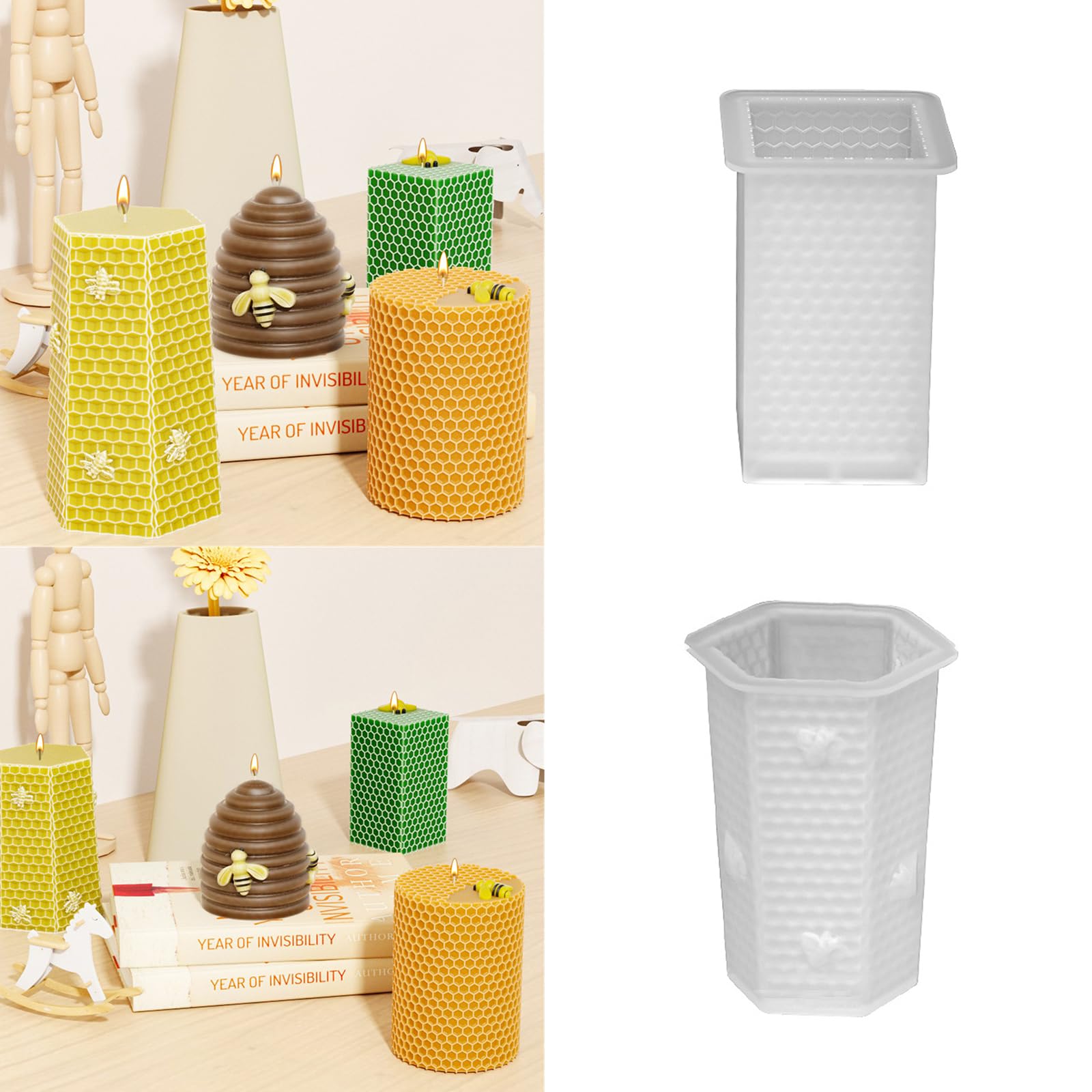 Lot De 2 Moules En Silicone En Nid D'Abeille, Moules En Silicone Pour La Cuisson