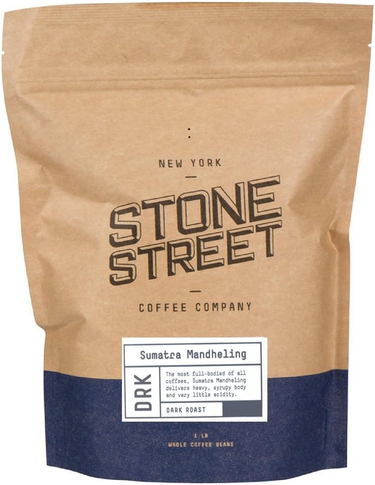Stone Street Gourmet Coffee Indonesian Sumatra Mandheling, Single Origin, Dark Roast, 1 LB, Whole Bean