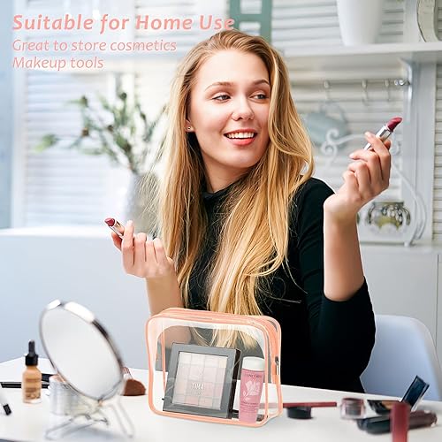 Miniatura 2 de 6 bolsas de cosméticos transparentes, aprobadas por la TSA, juego de bolsas de aseo transparentes para viajes, playa, bolsa de organización de