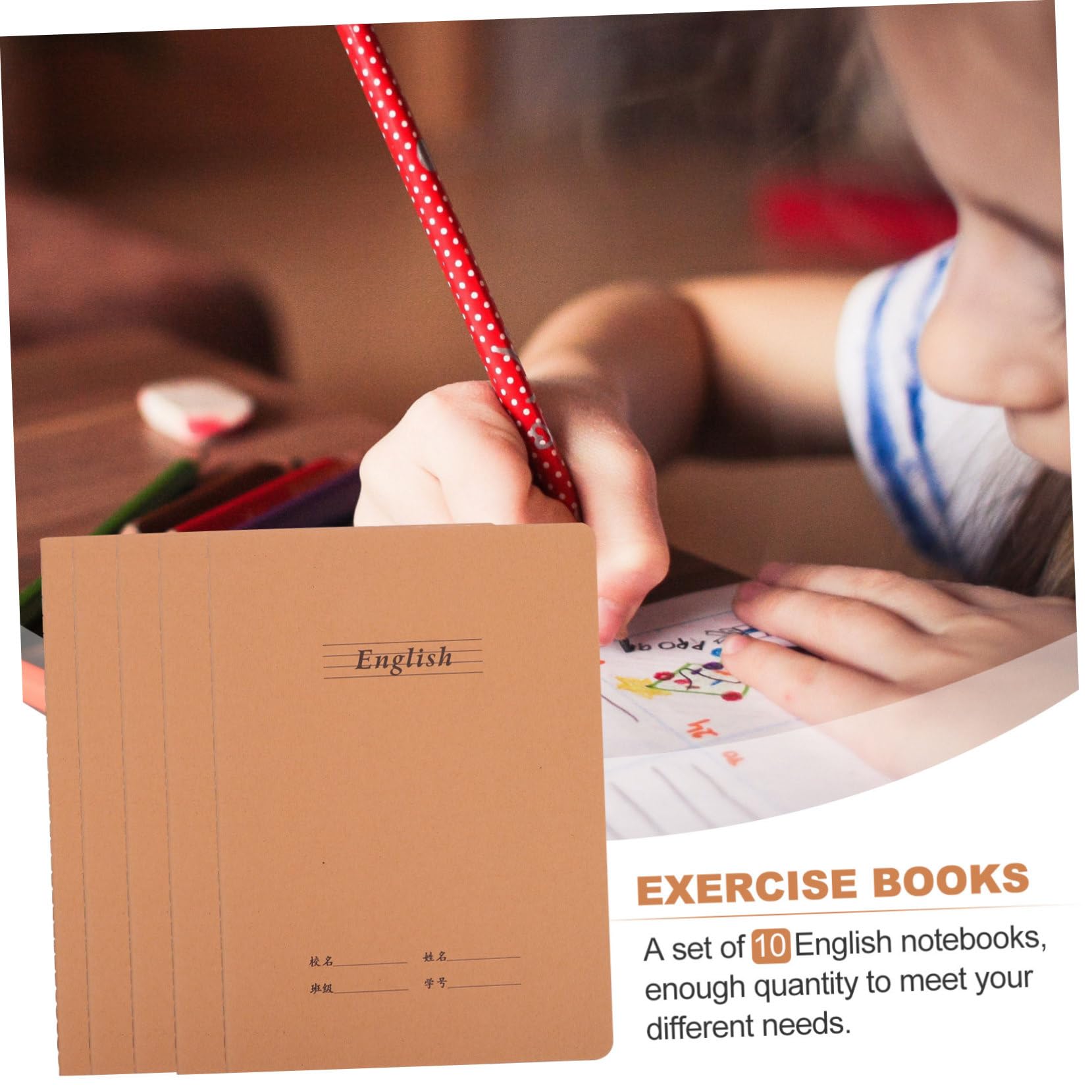 Cuadernos de Ejercicios de Inglés 10piezas de Papel para Estudiantes | Decoracion Colegio, Práctica de Escritura a Mano, Papelería para Estudiantes y Material Escolar