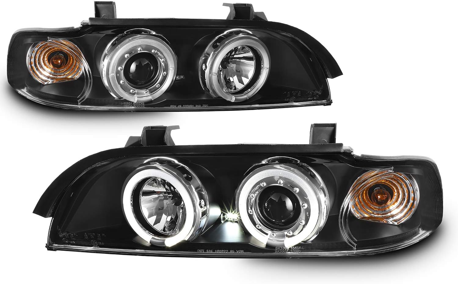 Amazon.com: AKKON - For BMW E39 5 Series Black Bezel Halogen NON HID ...