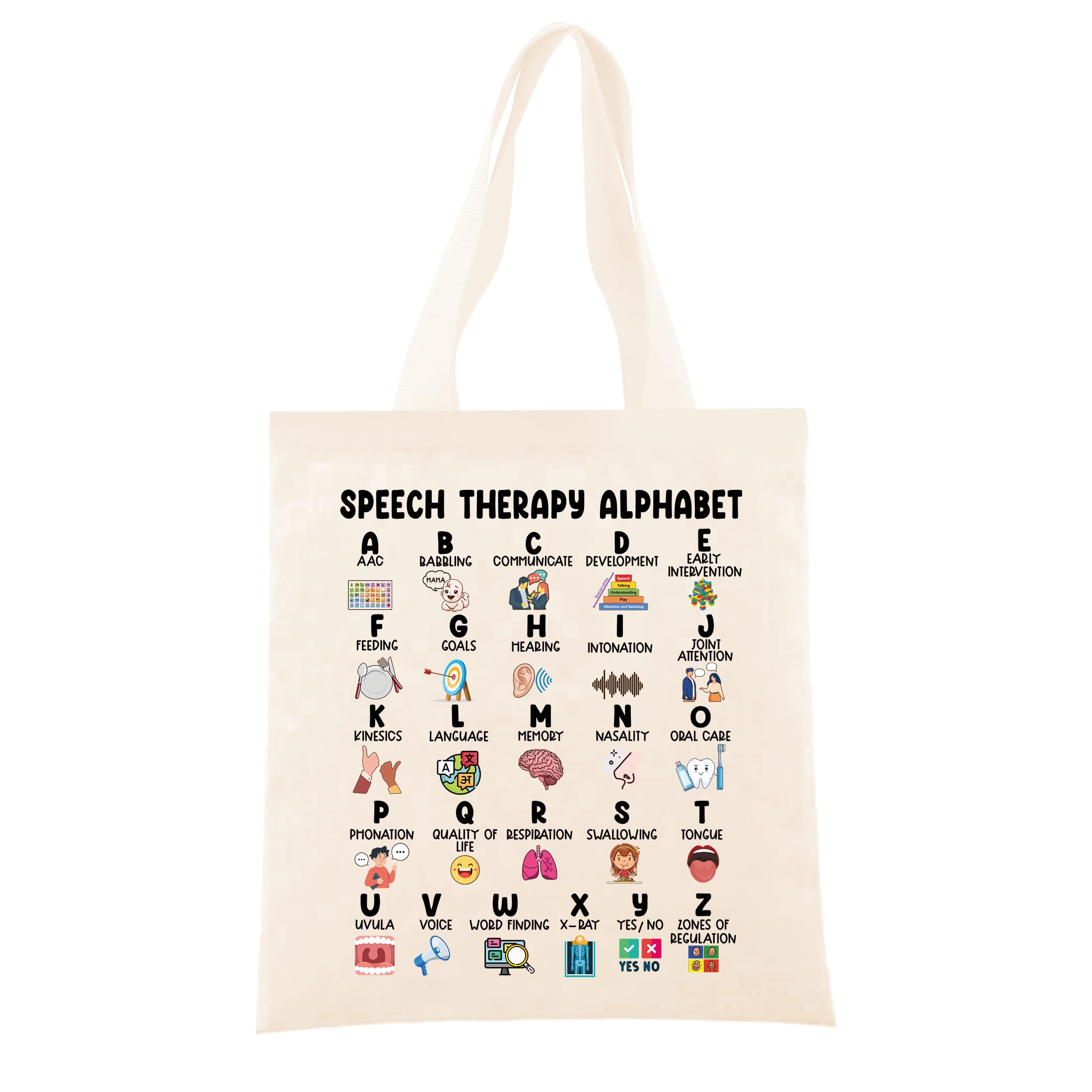 Speech Therapy Alphabet Tote Bag - Perfect Speech Therapy Gifts, SLP Gifts for Speech Language Pathologist Tote Gifts