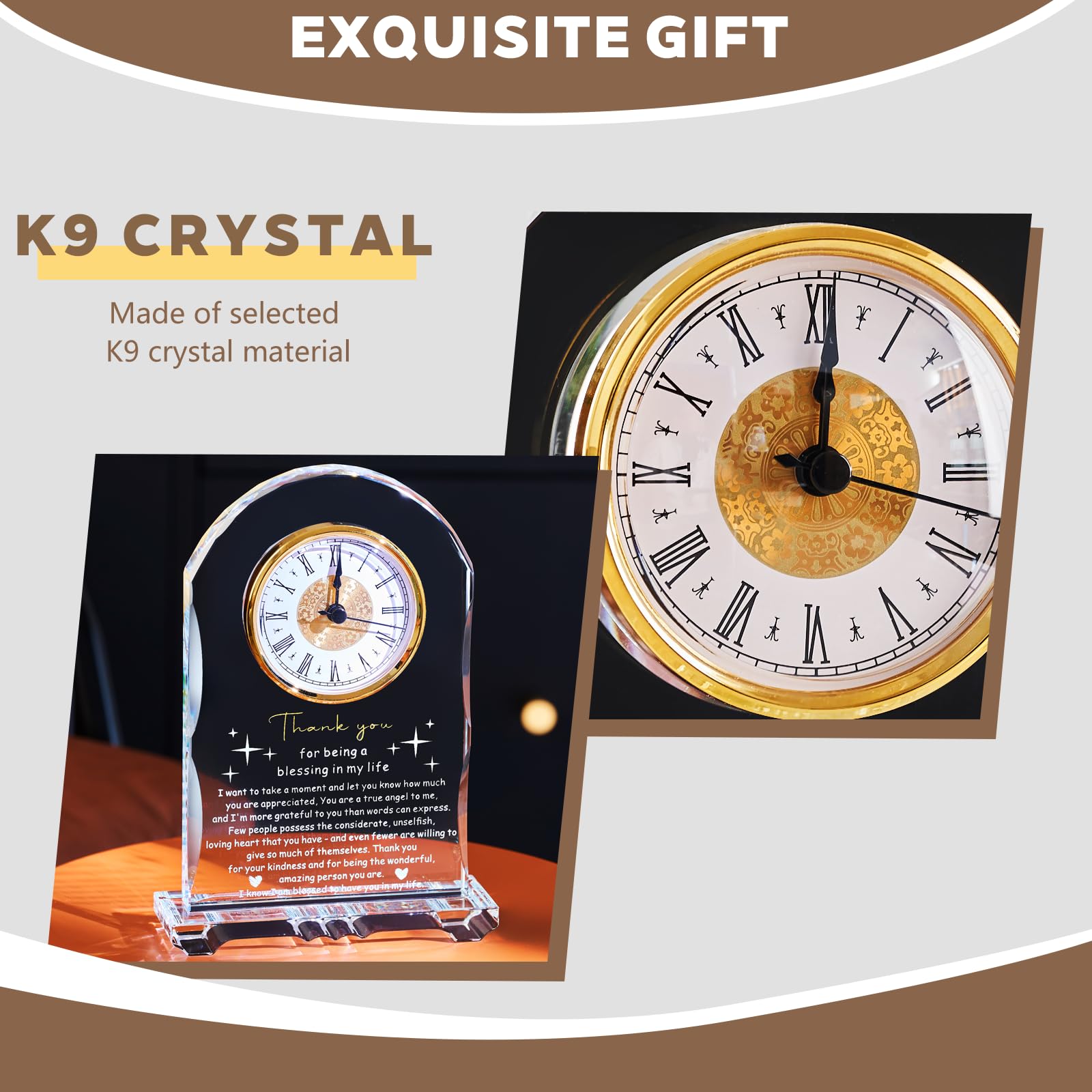 Dankeschön-Geschenke für Damen und Herren, Kristall-Uhr, Geschenk für Kollegen, beste Glückwünsche, Ruhestand, Chef, Abschiedsgeschenk für Lehrer und Freund