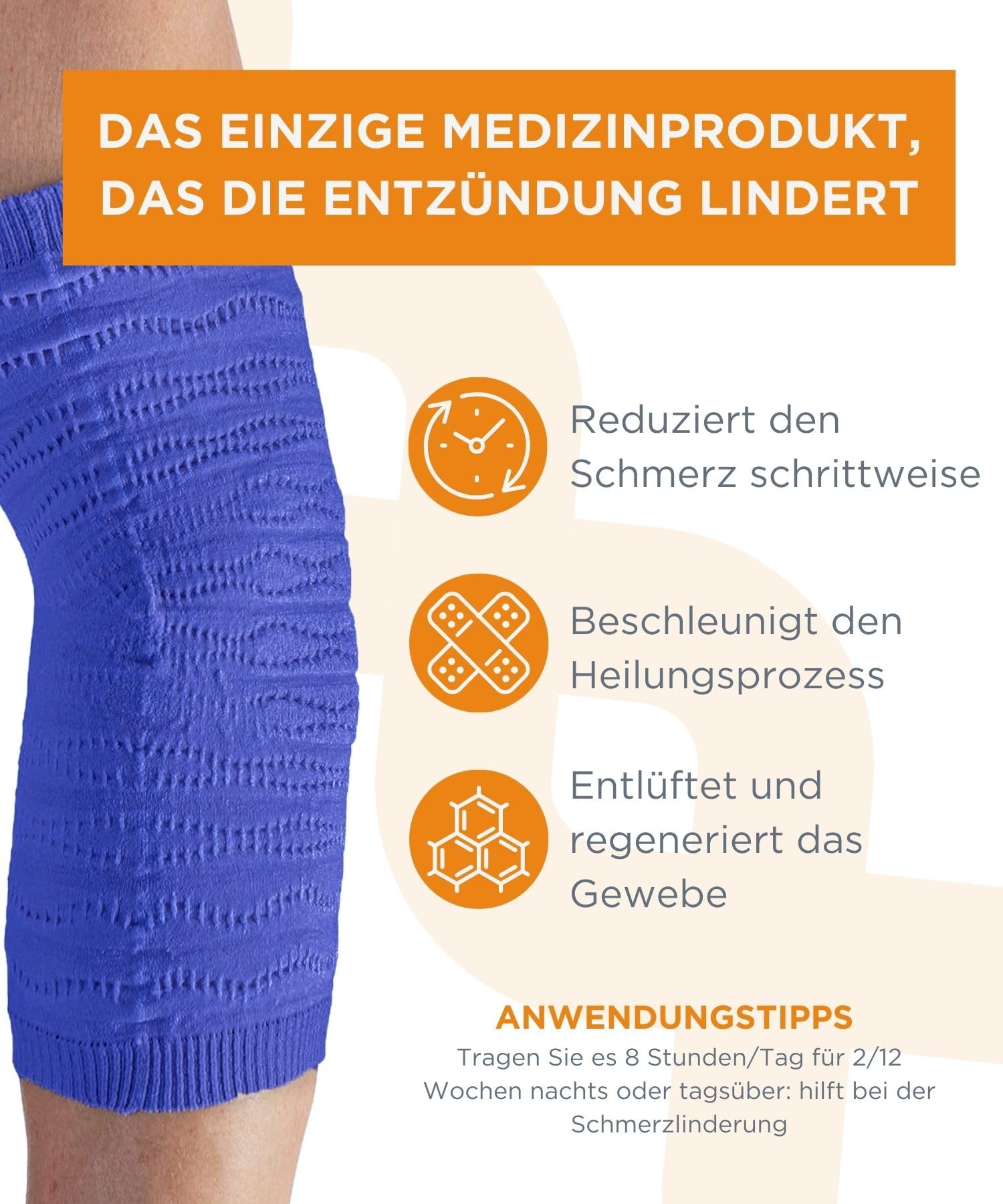 Spikenergy Ellenbogenbandage Elektro-Magnetotherapie - Tennisarm Bandage, für Tendonitis, Epicondylitis, 2 kostenlose antimykotische Socken Steuerlich absetzbares Medizinprodukt, Made in Italy, Blu, M