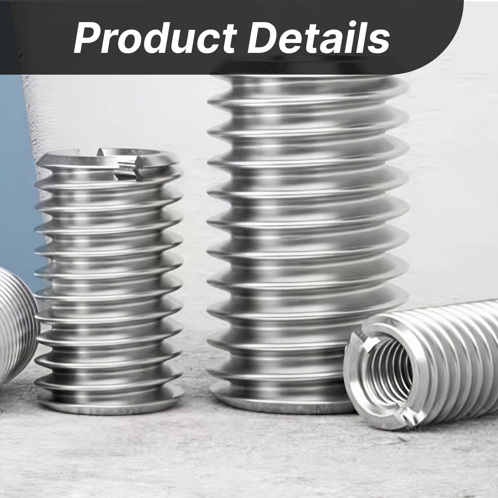 Inserti filettati M8 a M6 x 15 mm, confezione da 10 inserti filettati in acciaio inox autotaranti per riparazione filetti meccanici, auto, macchinari industriali e applicazioni professionali