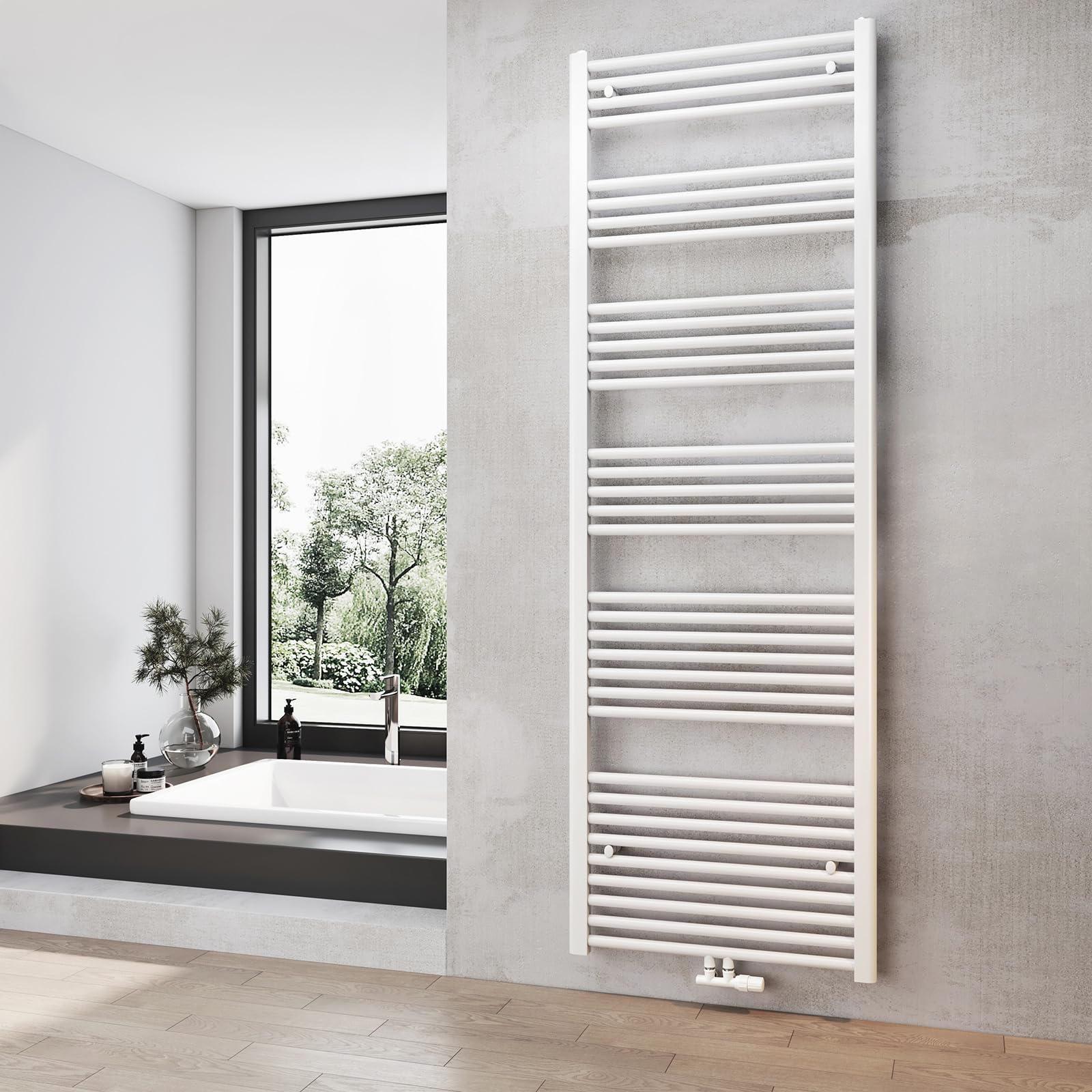 Heilmetz Badheizkörper Weiß Handtuchtrockner 1800 x 600 mm Heizung Mittelanschluss