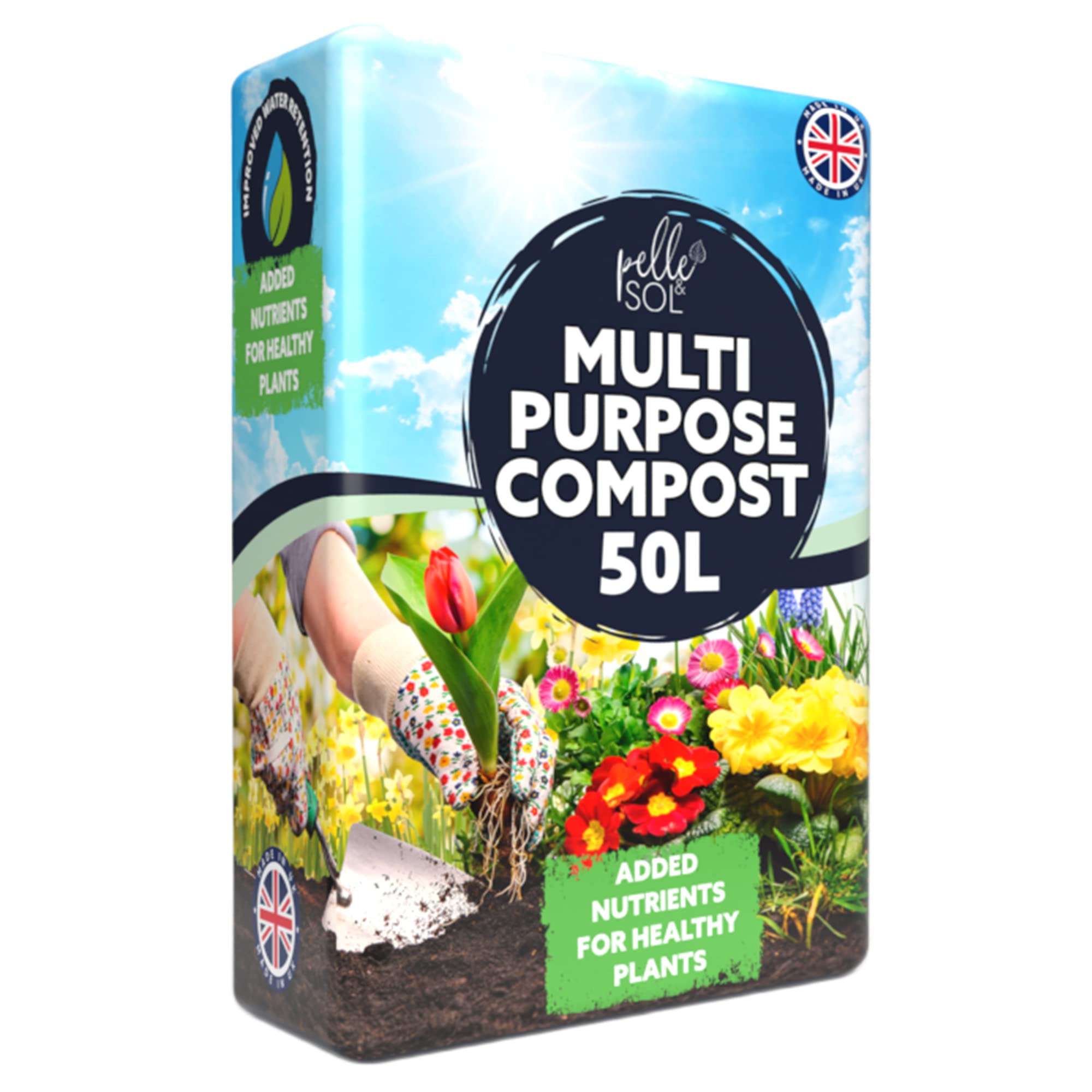 Buy Pelle & Sol 50L MultiPurpose Compost Soil Bag Soil Seed Compost, ent Rich Compost Mix for