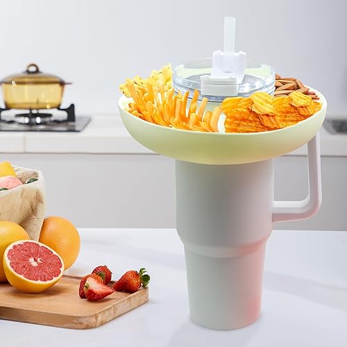 Miniatura 6 de Tazón de aperitivos para taza Stanley de 40 onzas, anillo de silicona reutilizable para aperitivos Stanley de 40 onzas con asa, bandeja de