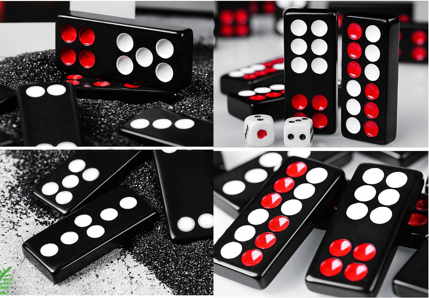 32PCS Pai Gow Tiles Game Set,24# Chinese Traditional Black Dominoes PaiGow, Pai Gow Poker, Best Casino Game Party Fun Toy for Entertainemnt