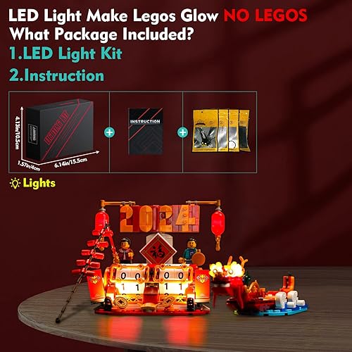 Miniatura 4 de VONADO Kit de luz LED para calendario de festivales Lego 40678 (solo luces, sin modelos) Juego de iluminación creativa Accesorios compatibles con