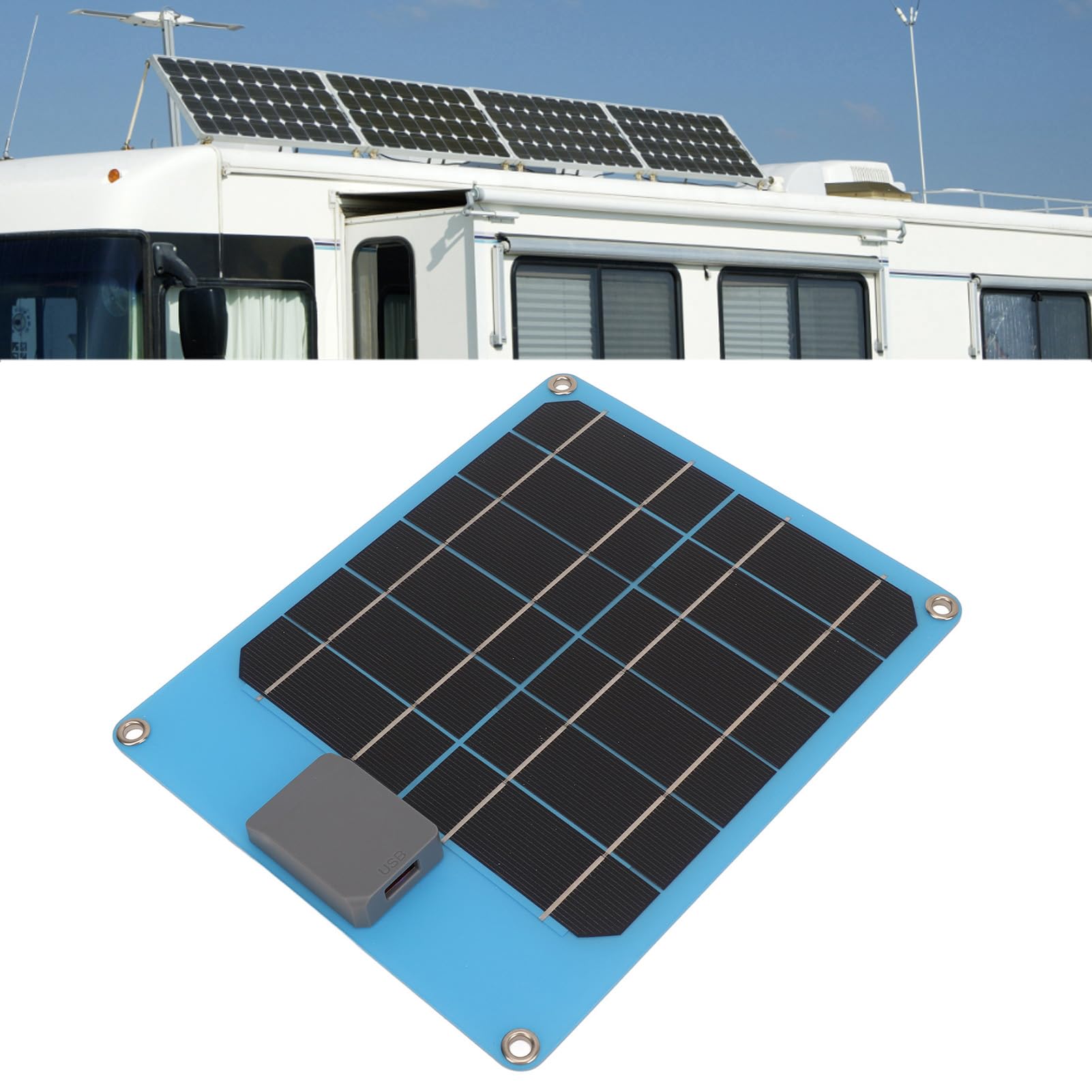 Kit Pannello Solare Monocristallino 5W 5V Uscita USB, Pannello
