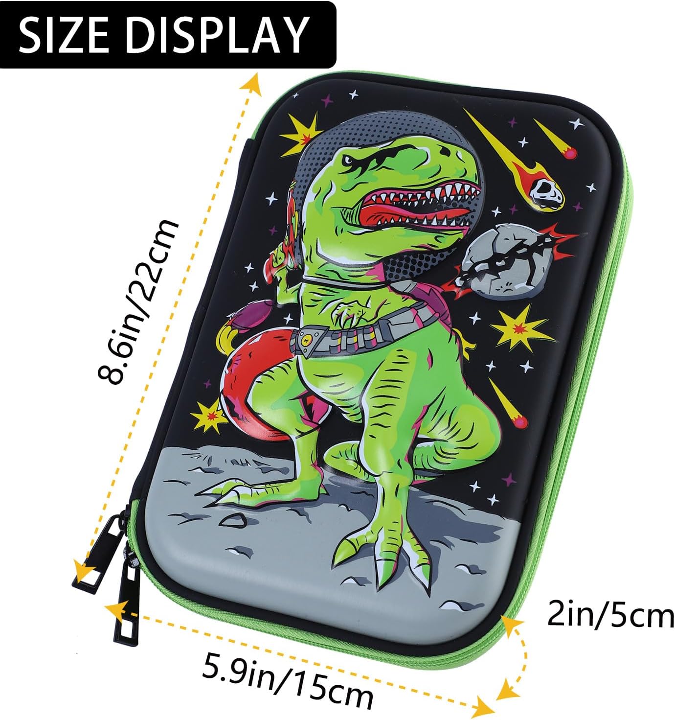 Dinosaur Pencil Case For Kids Cool Pen Box Cute School Supplies Organizer Big Capacity Large Storage Stationery Pouch For Boys Girls Teens Students - Image 2