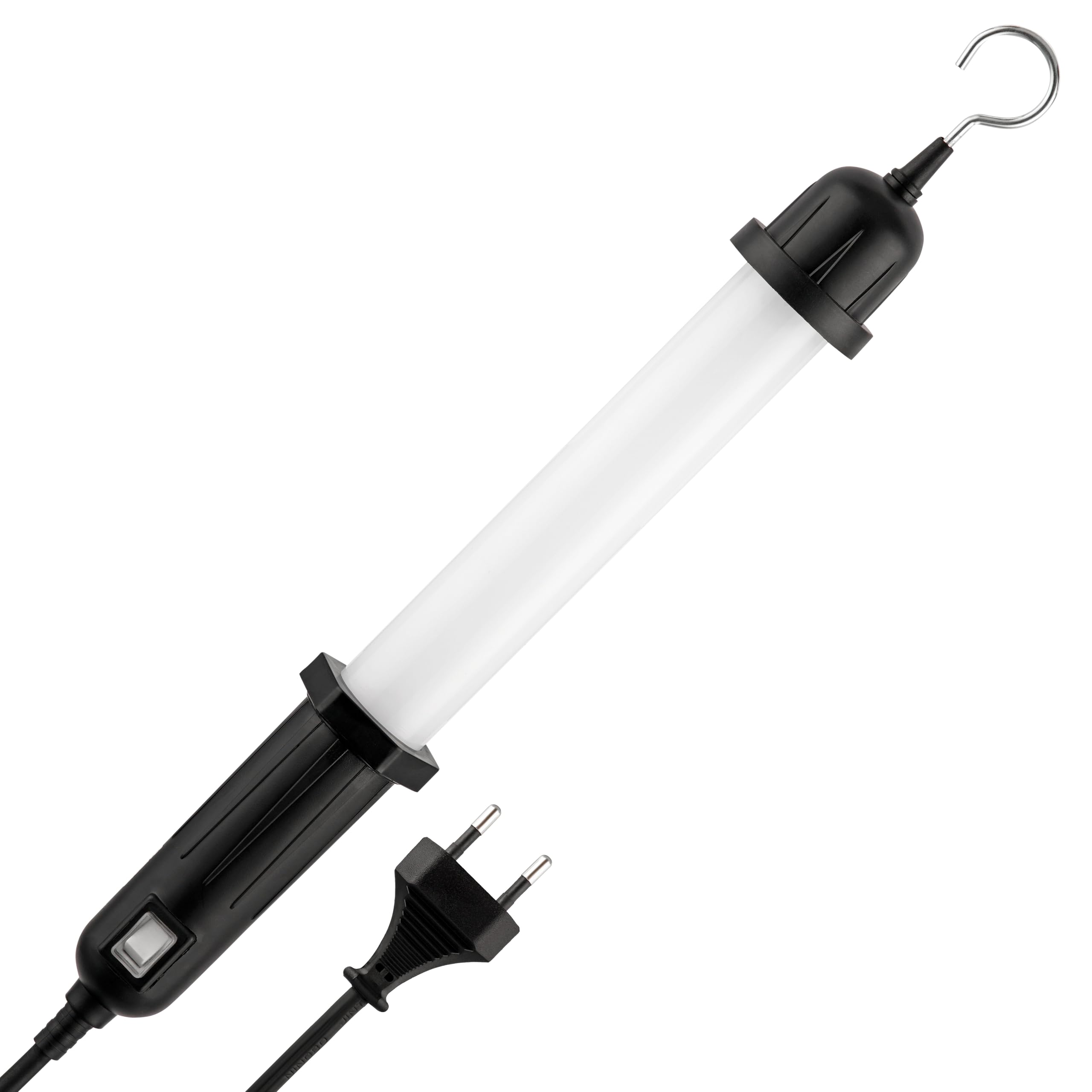 REV Handlampe - Werkstattlampe mit Aufhängehaken, 5m Kabel - ideal für Werkstatt & KFZ, 7W, 320lm, IP54, schwarz