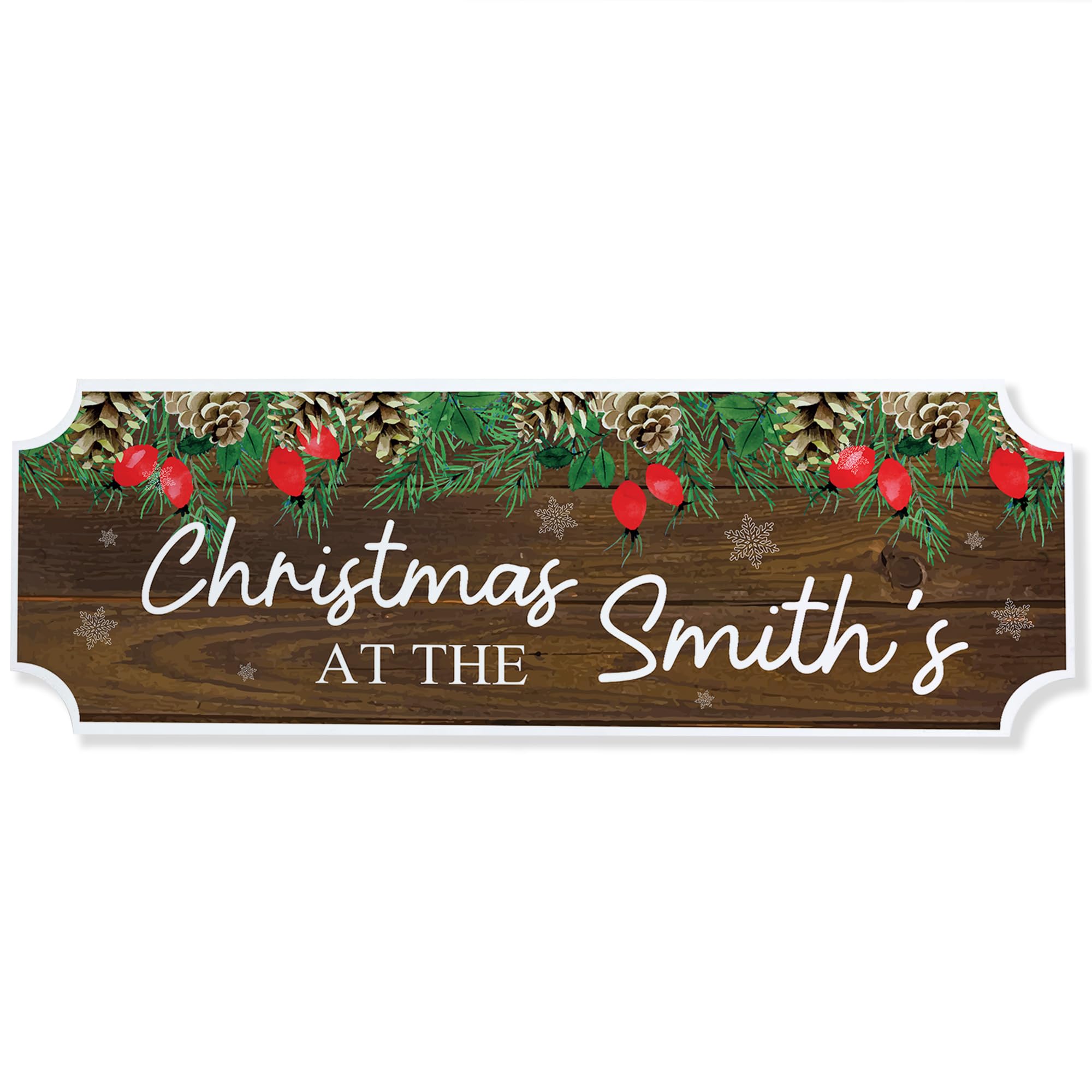 Red Ocean Personalised First Christmas New Home Sign Christmas at the 'Surname' Welcome Plaque Decoration For Family Couple New Home Keepsake