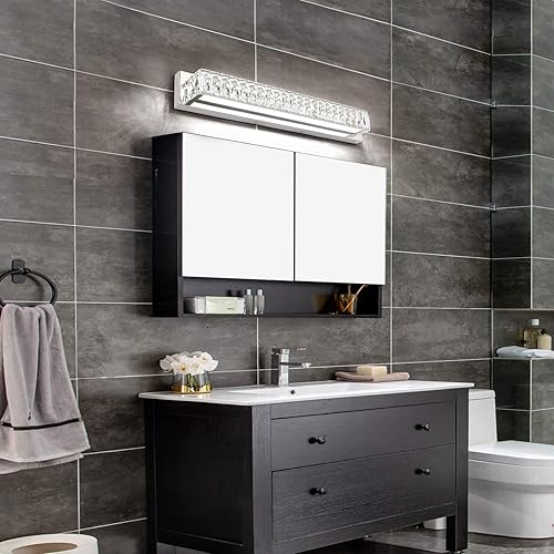 Miniatura 8 de ZUZITO Paquete de 24 pulgadas con luces LED regulables de 30 pulgadas modernas para tocador de baño sobre espejo